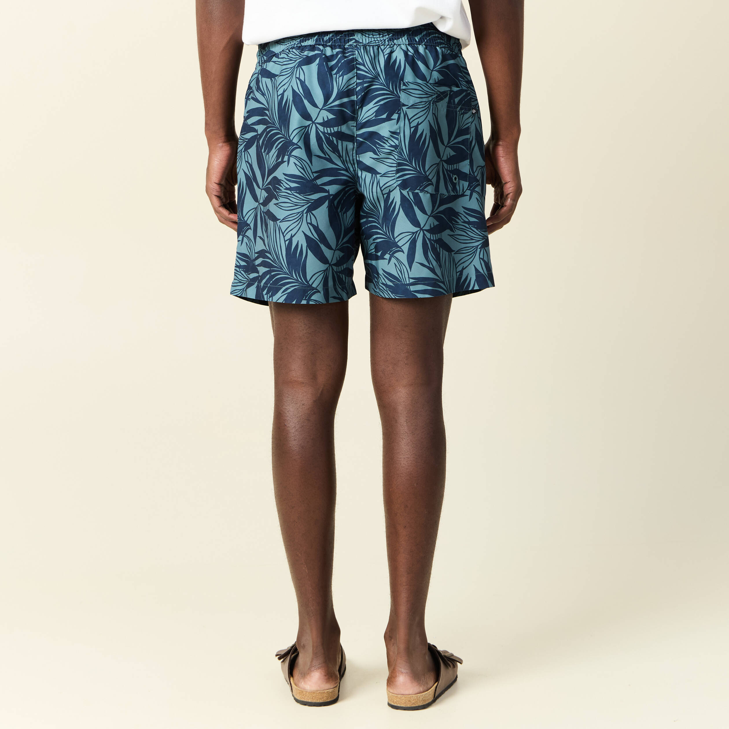 Short de bain vert fonc&eacute; homme