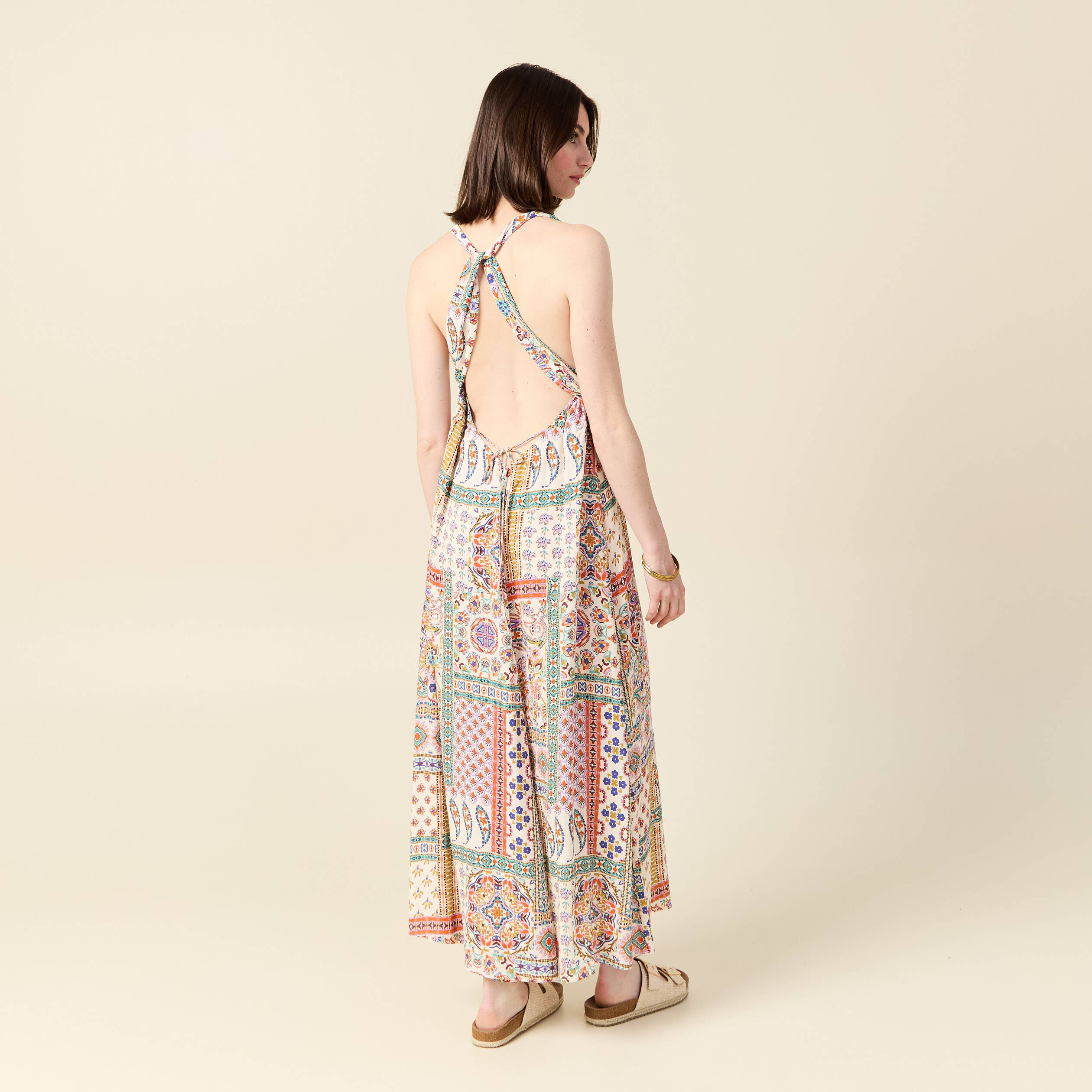 robe longue evasee fluide blanc femme Robe longue évasée fluide blanc femme