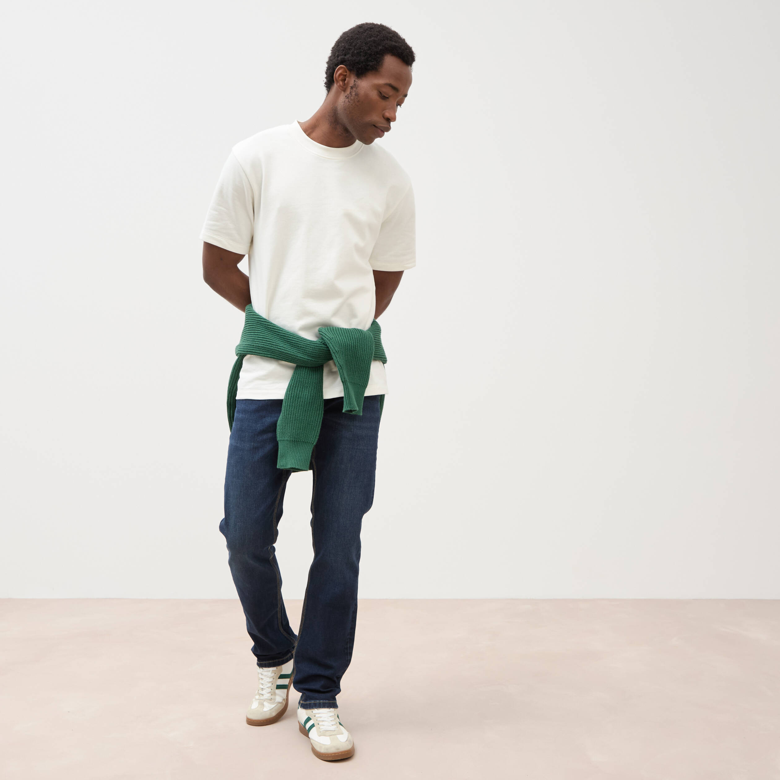 Jeans straight longueur 34 denim brut homme