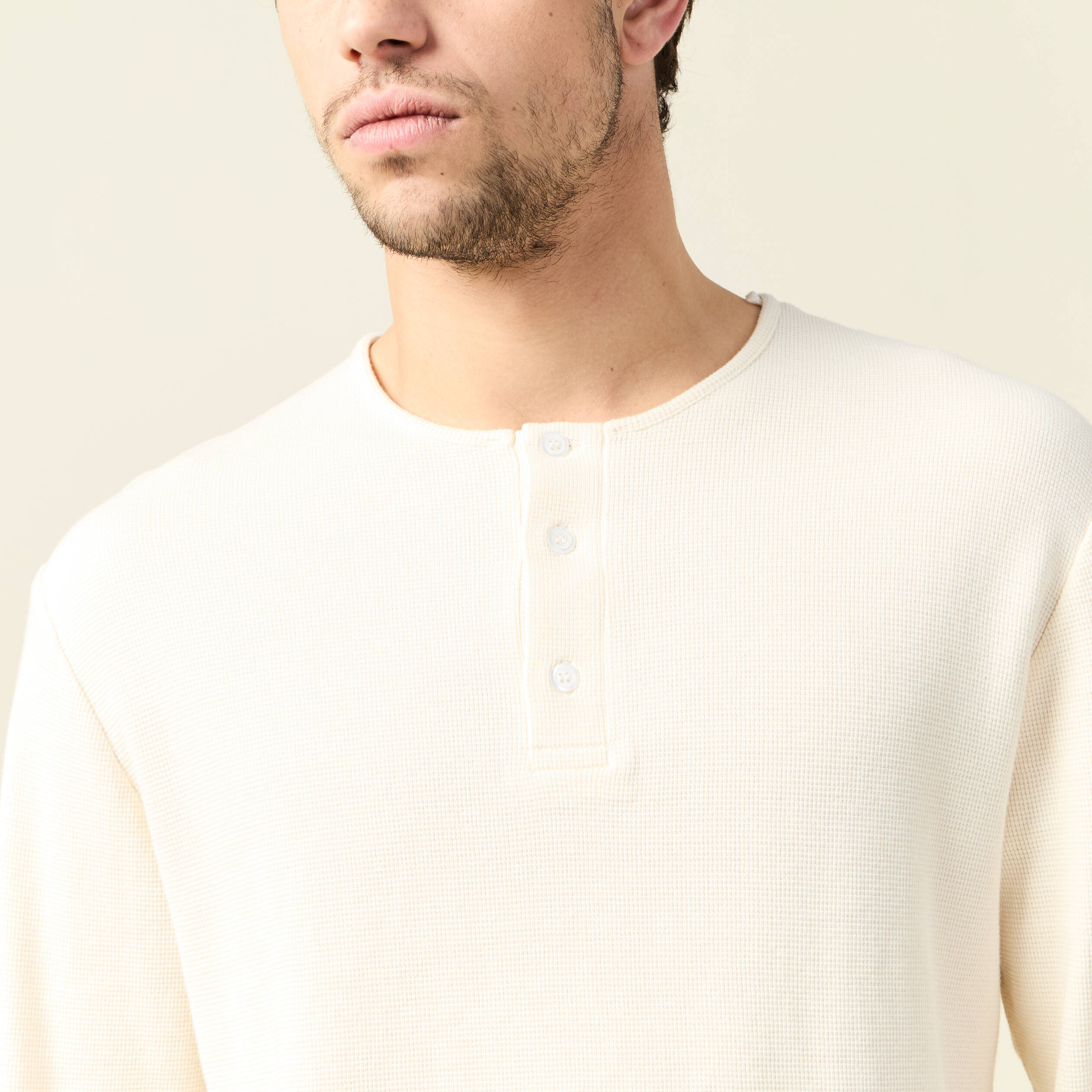 T-shirt manches longues ecru homme