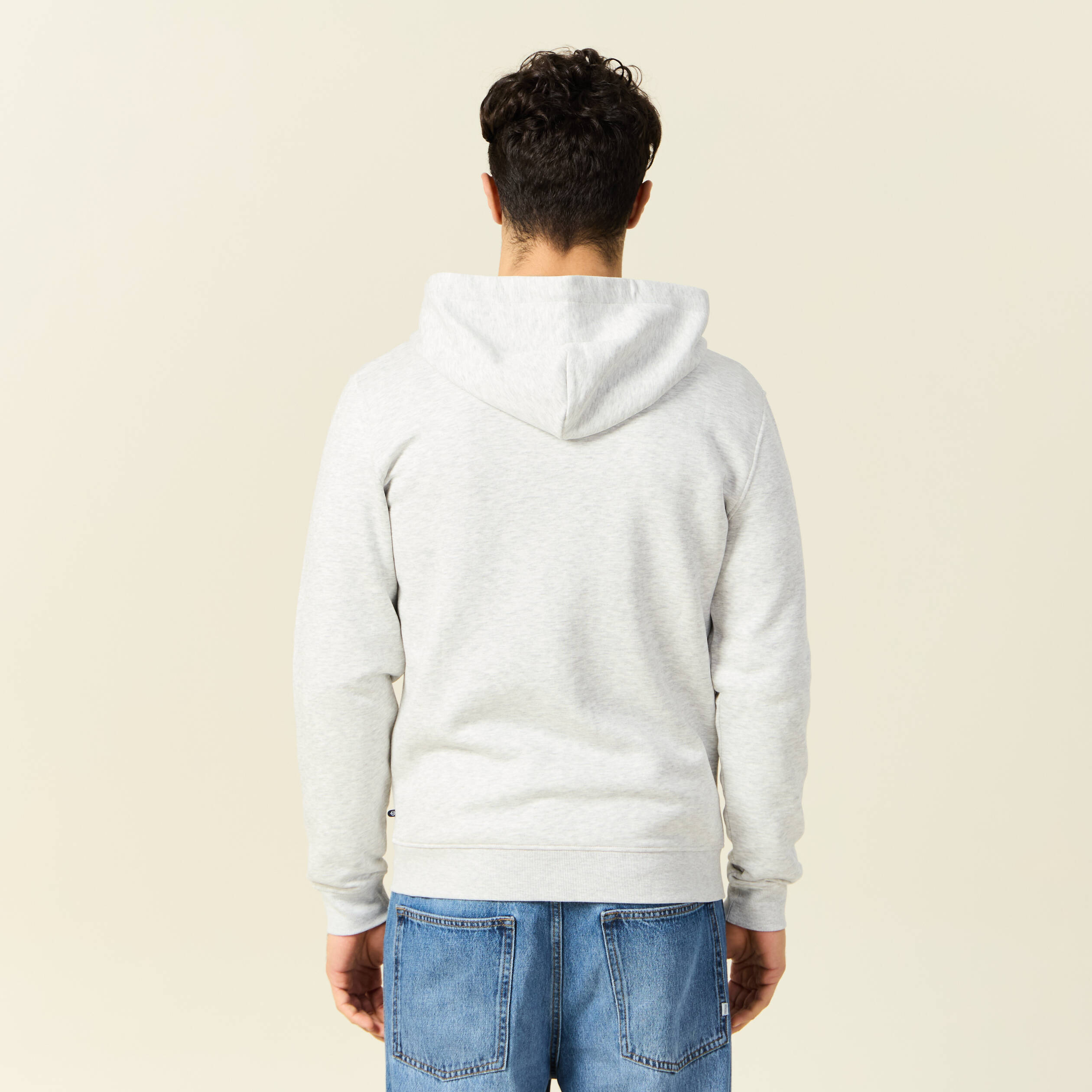 Sweat &agrave; capuche manches longues gris homme