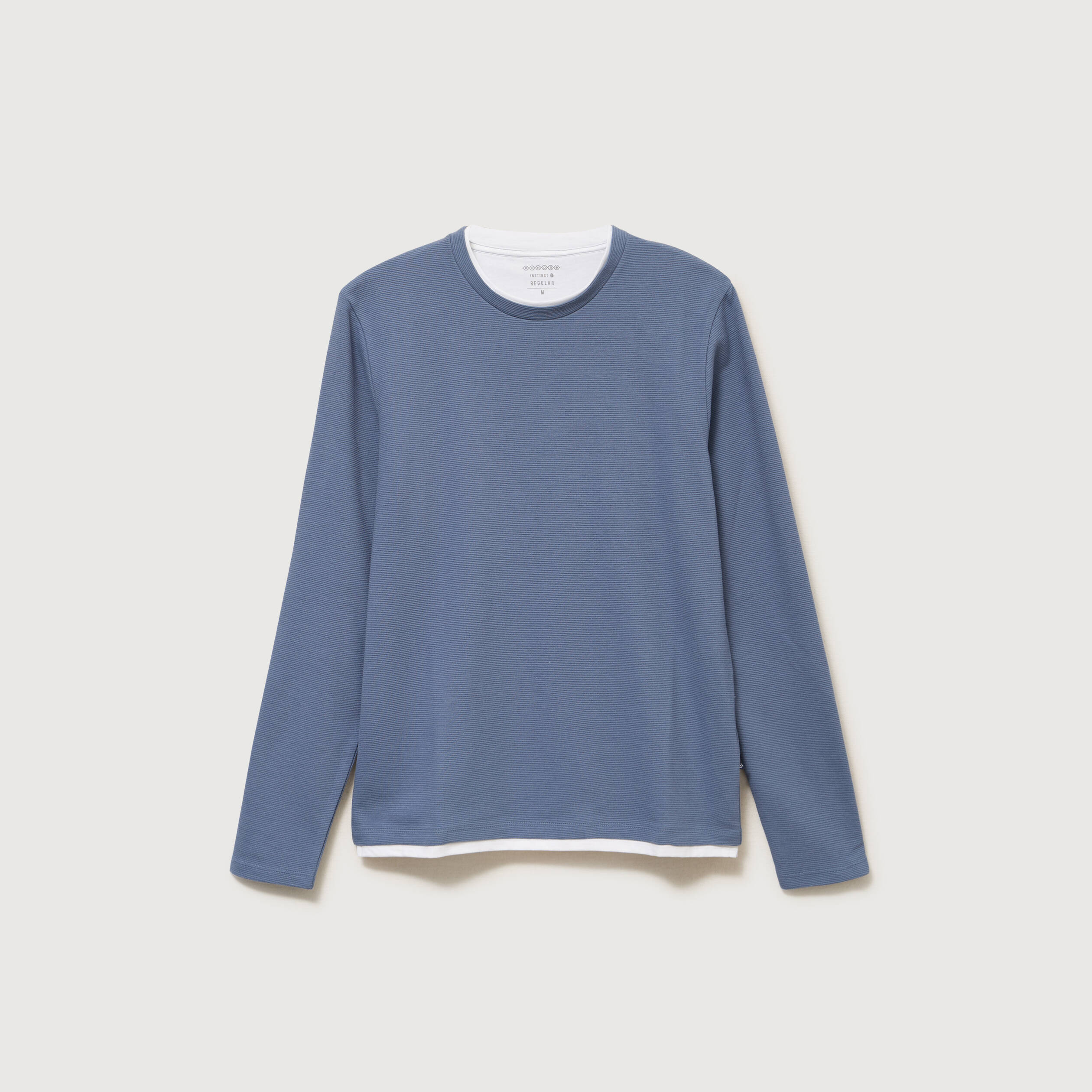 T-shirt manches longues bleu fonc&eacute; homme