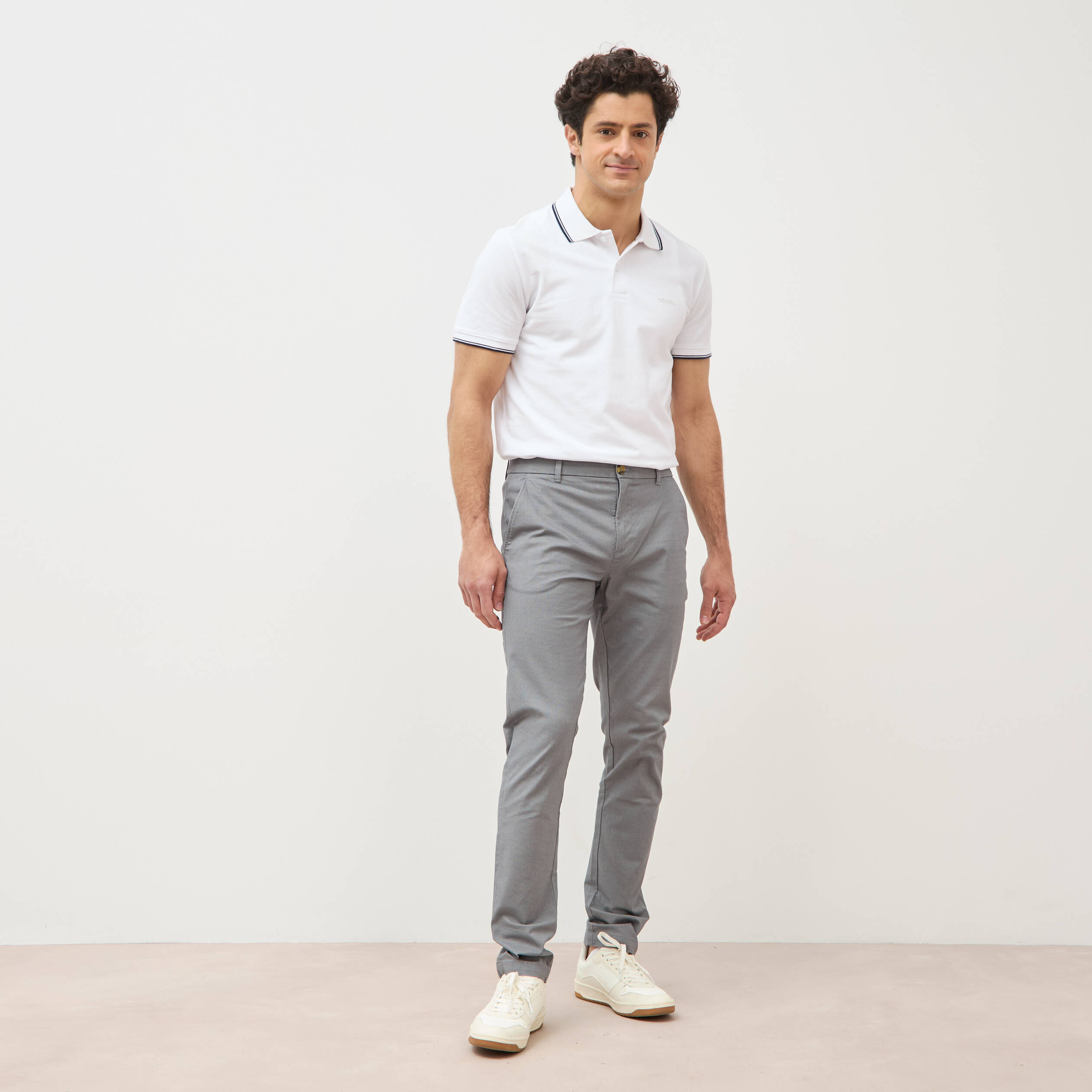 Pantalon chino longueur 32 gris homme