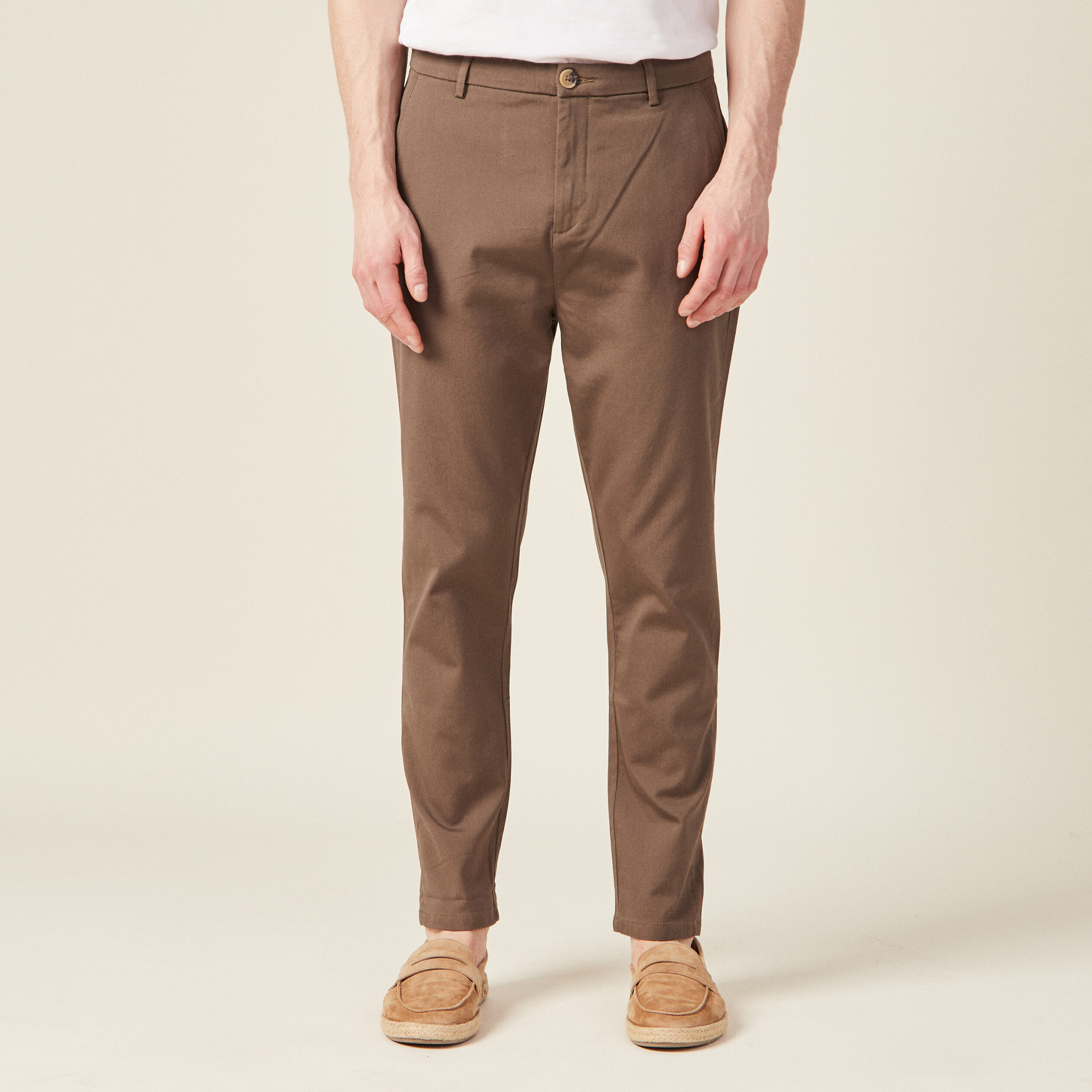 pantalon chino 78eme taupe homme Pantalon chino 7/8ème taupe homme