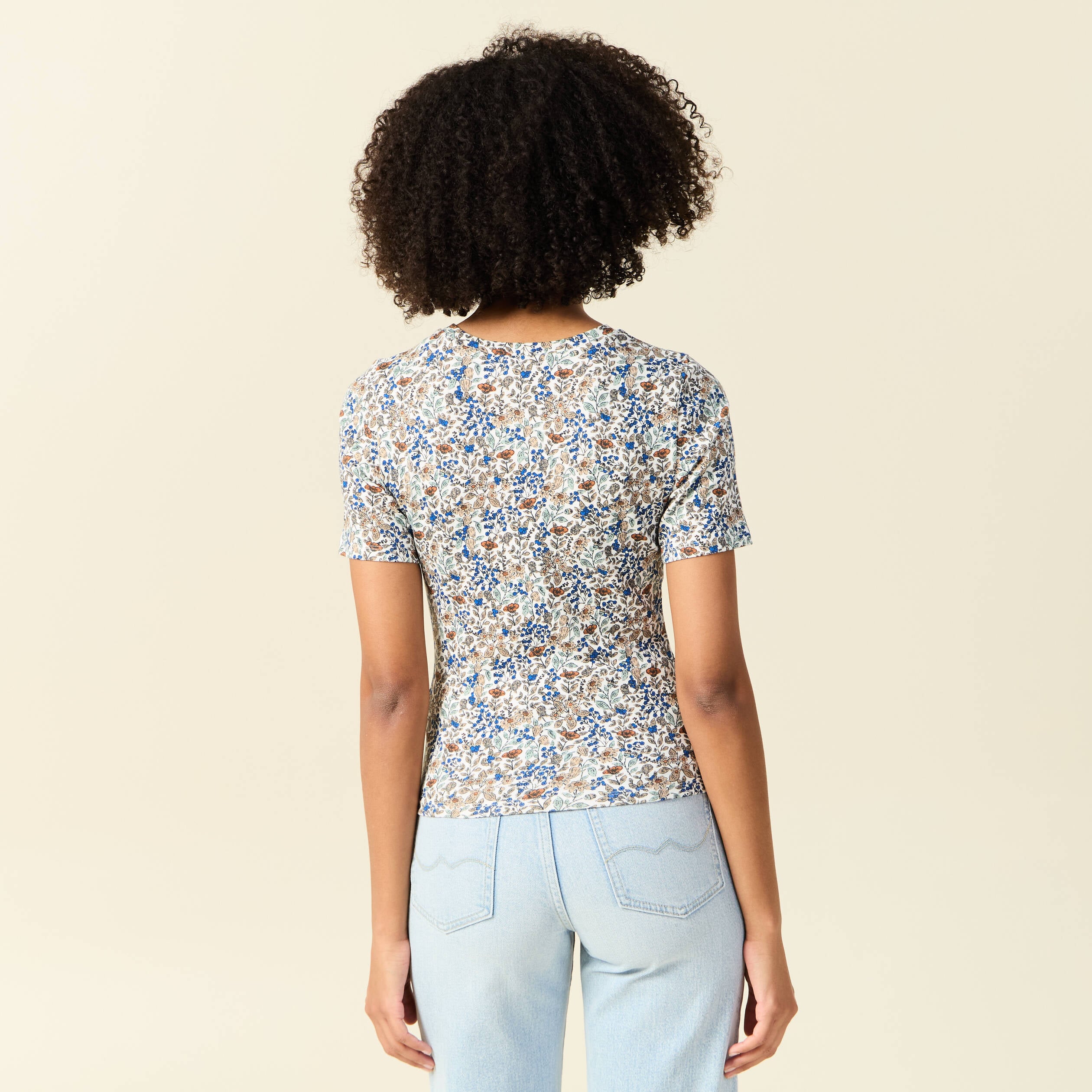 T-shirt manches courtes bleu clair femme