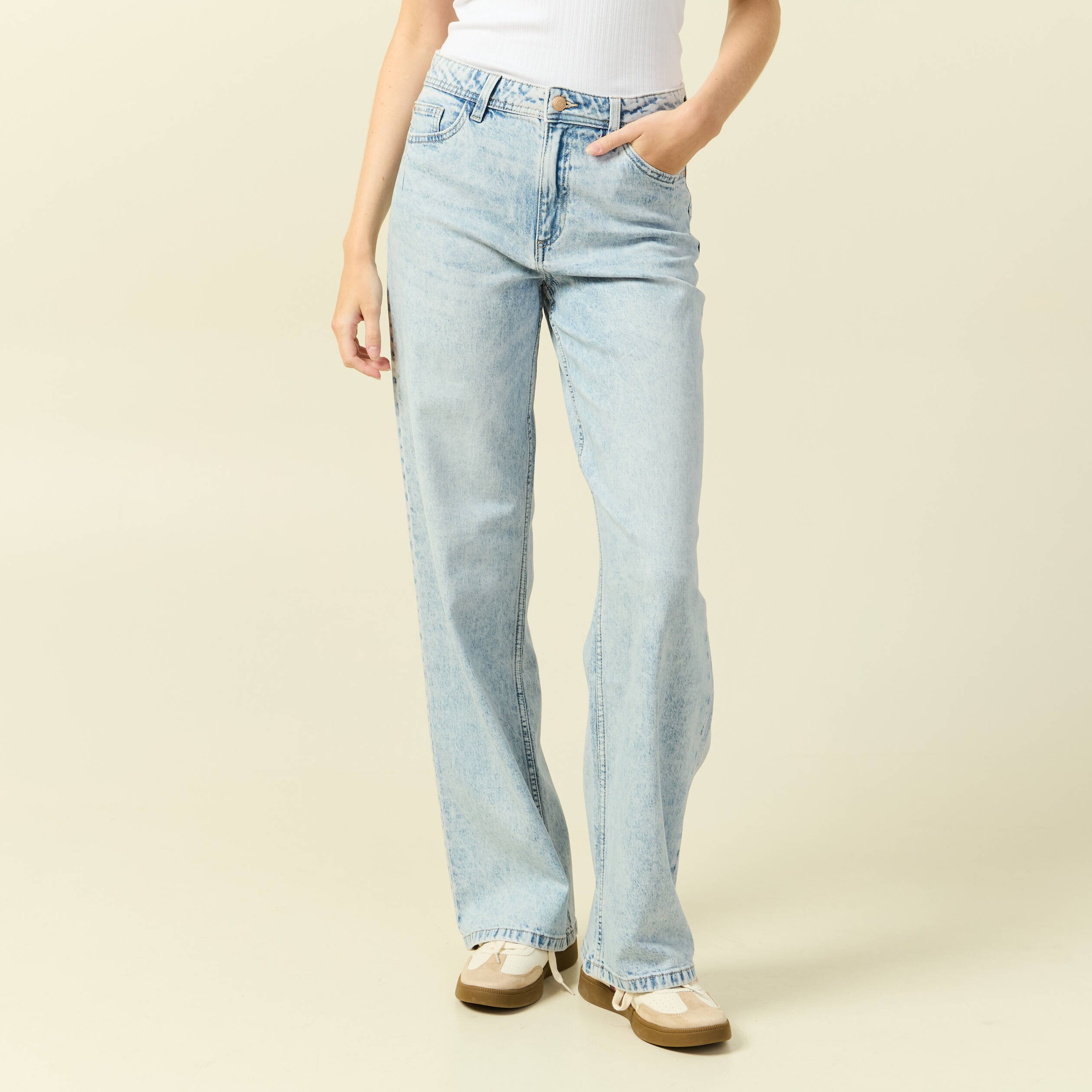 Jeans large taille standard denim snow bleu femme Vibs