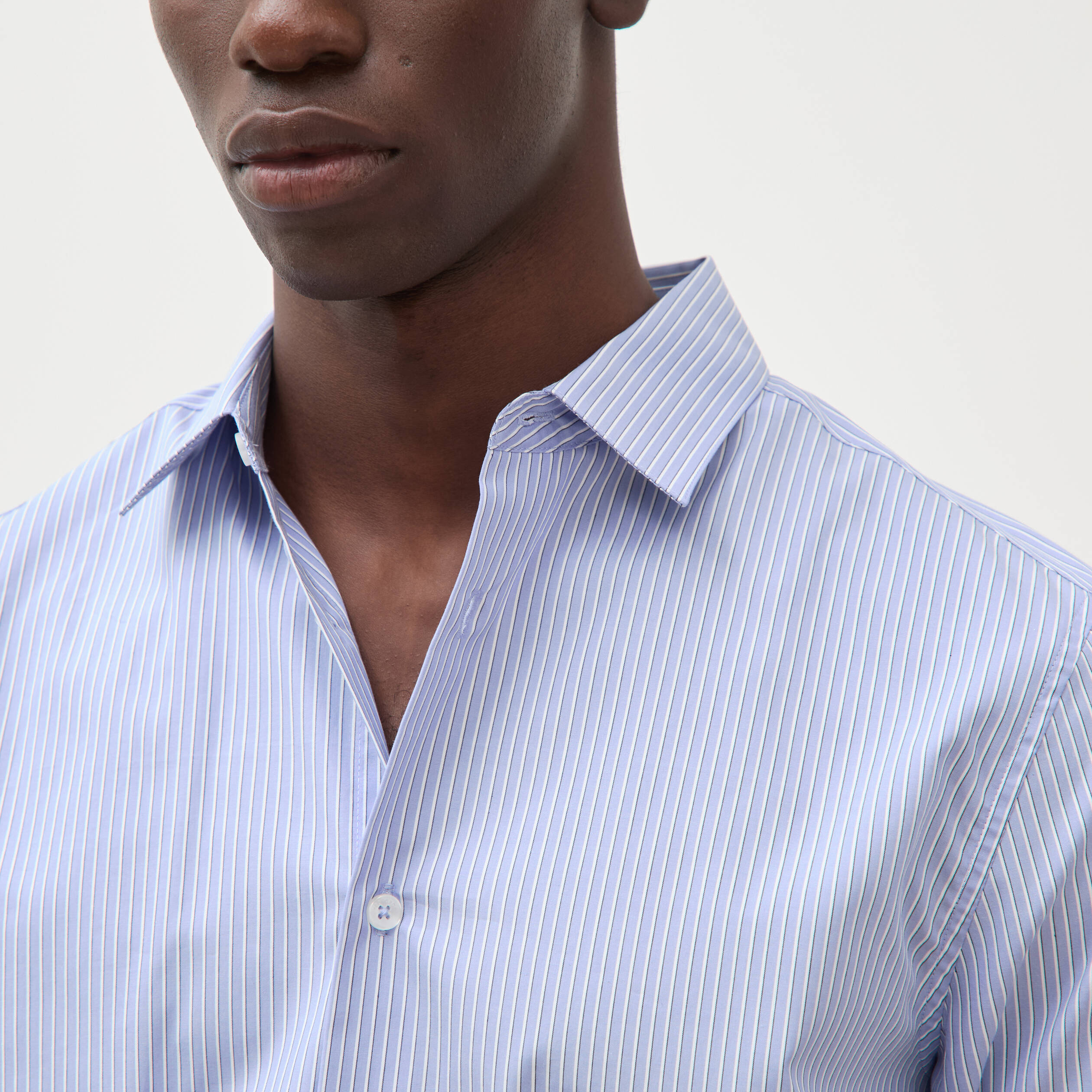 Chemise manches longues bleu gris homme
