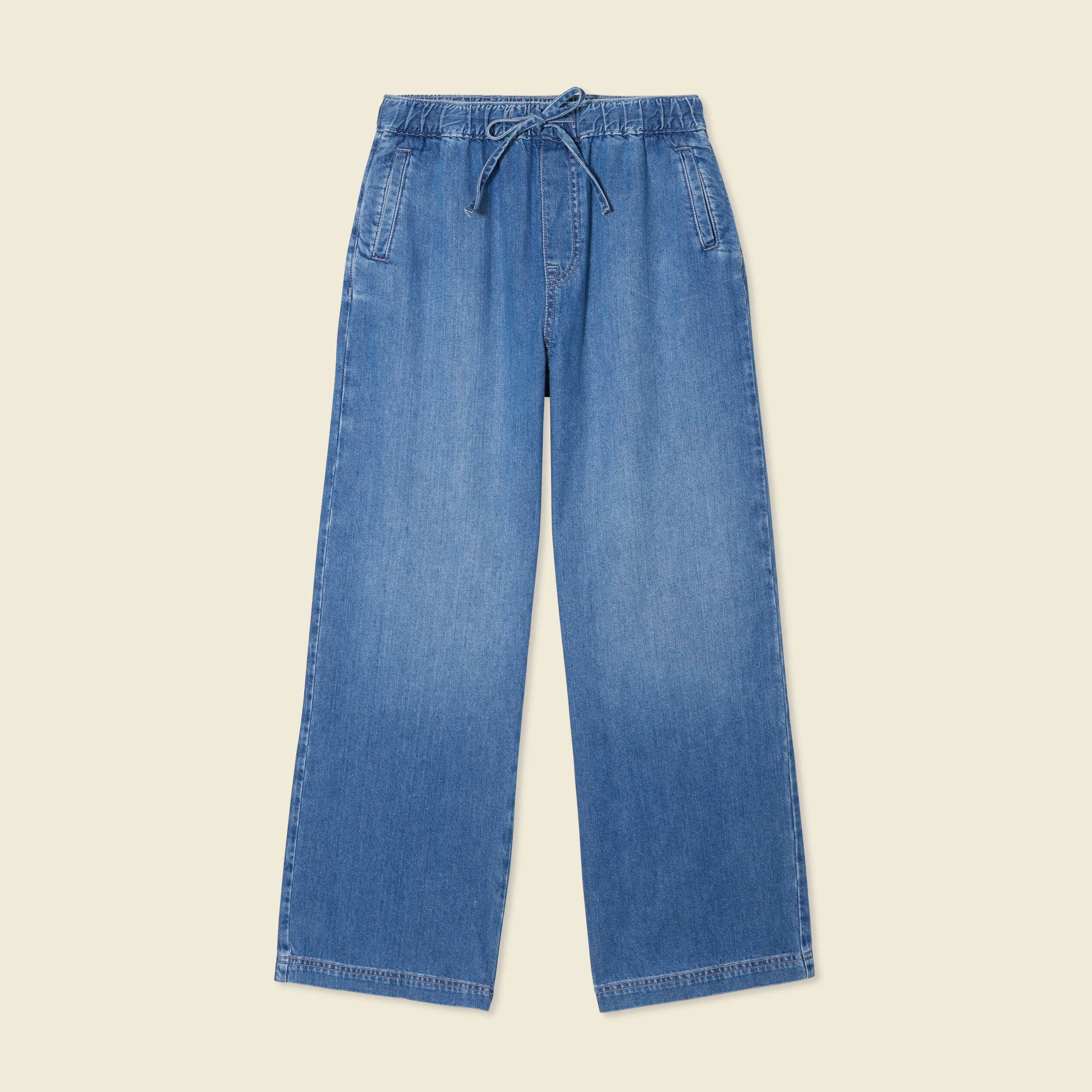 jeans jogging elastique denim used femme Jeans jogging élastiqué denim used femme