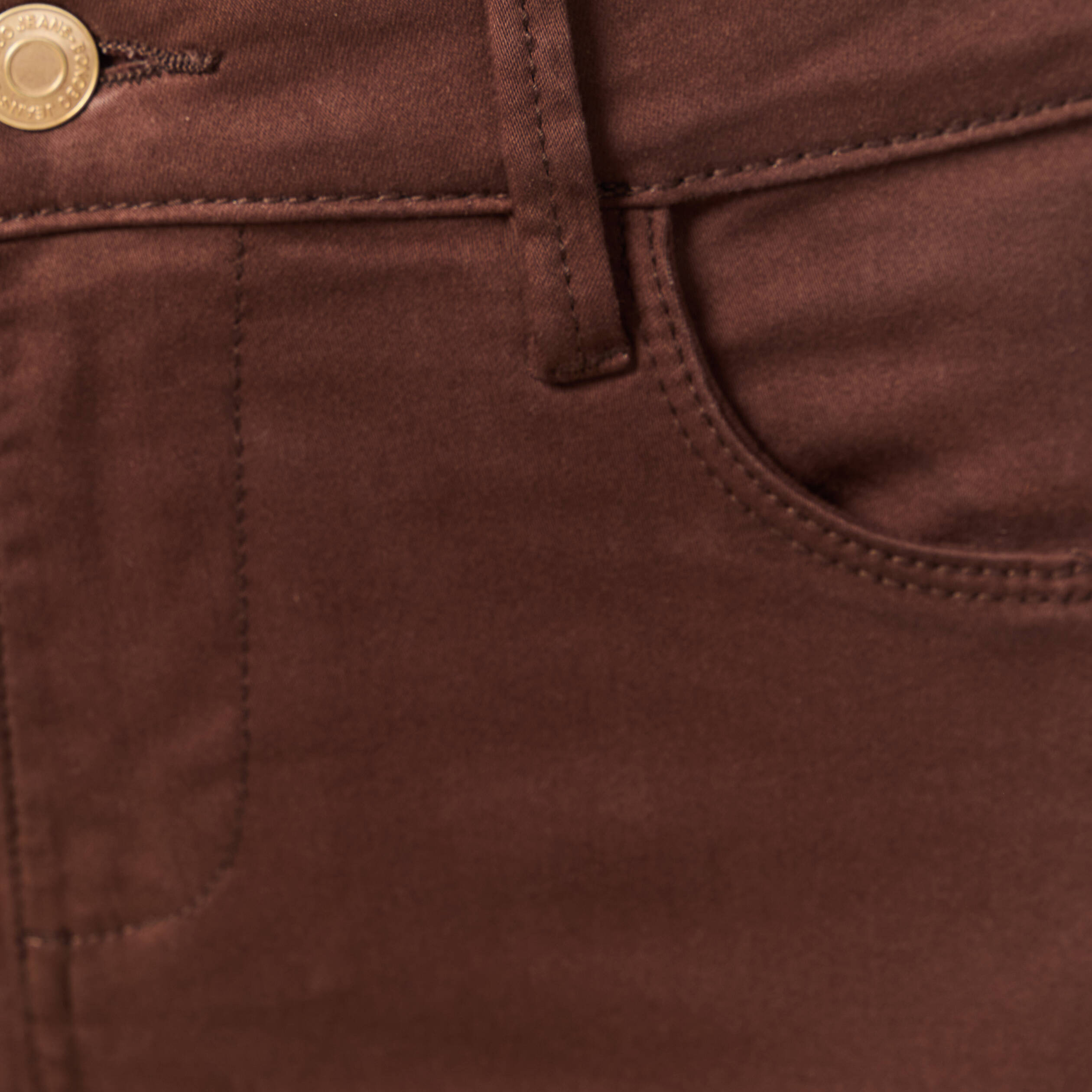 Pantalon skinny push-up taille standard marron fonc&eacute; femme