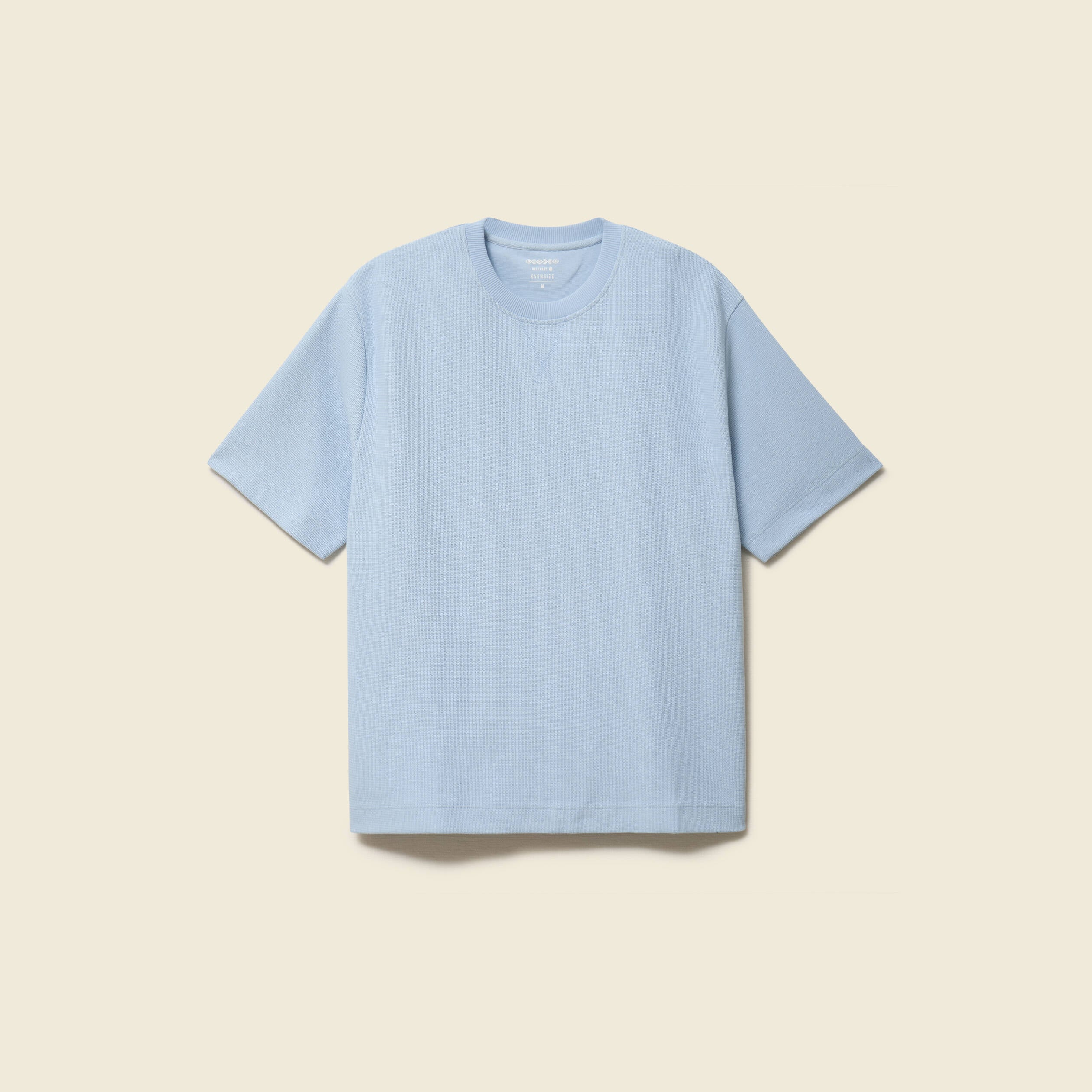 T-shirt ample col rond manches courtes bleu ciel homme