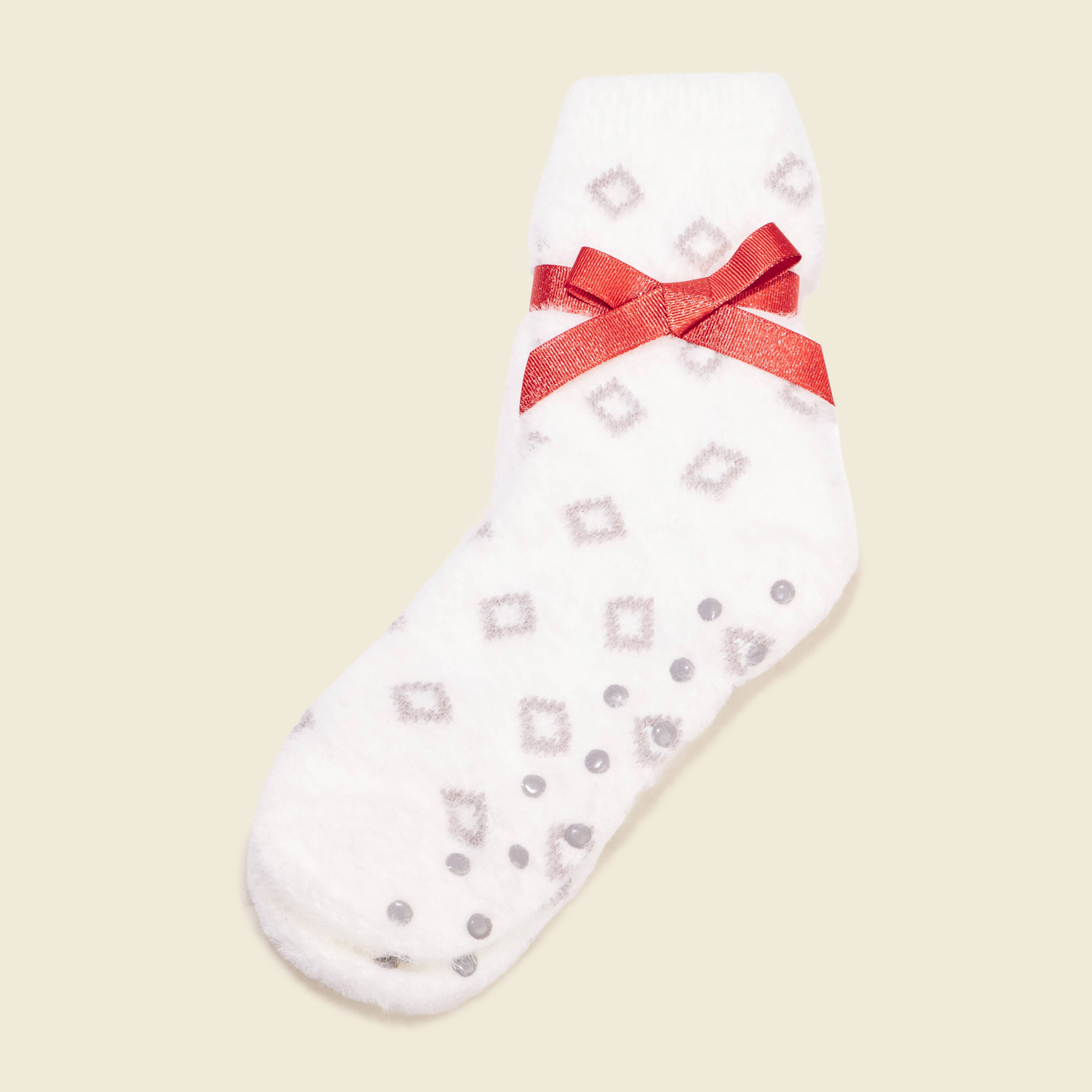 Chaussettes d'intérieur ecru femme