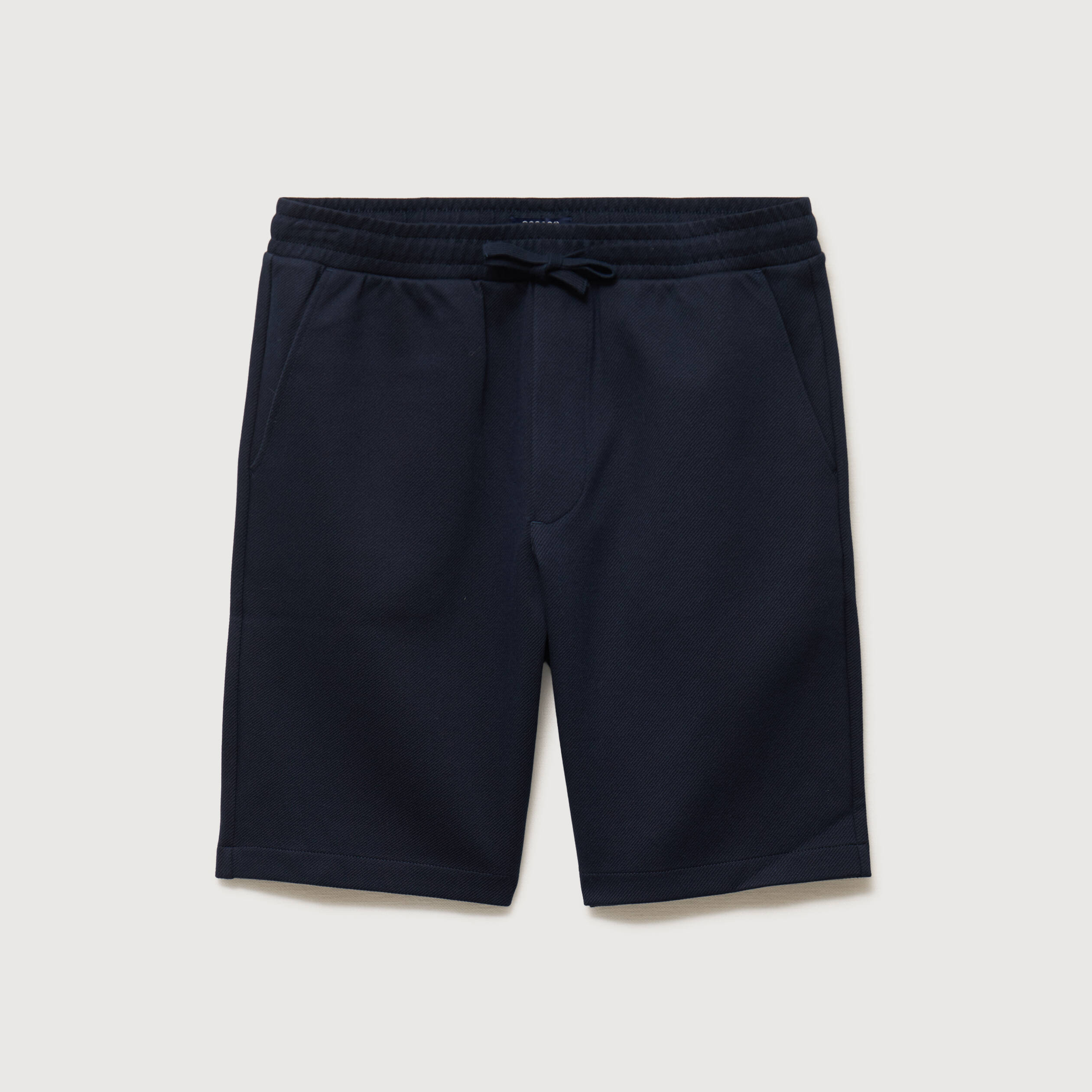 Bermuda droit &eacute;lastiqu&eacute; bleu marine homme