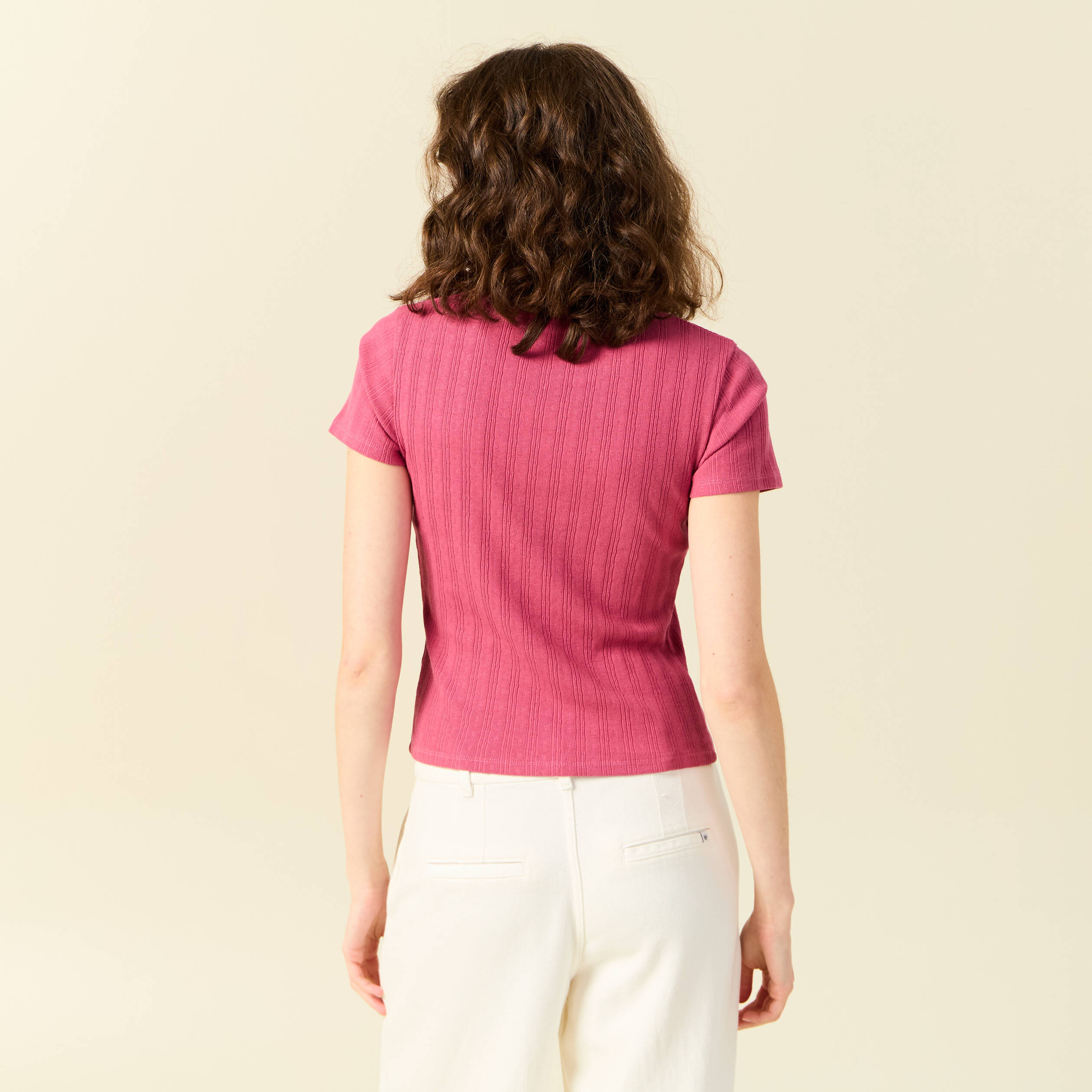 t shirt manches courtes vieux rose femme T-shirt manches courtes vieux rose femme