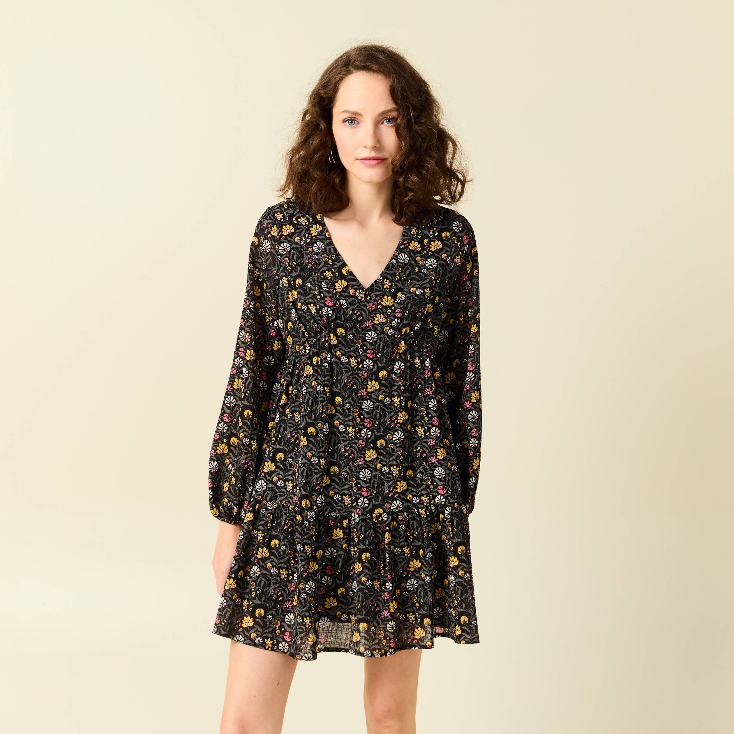 robe evasee eco responsable multicolore femme Robe évasée éco-responsable multicolore femme
