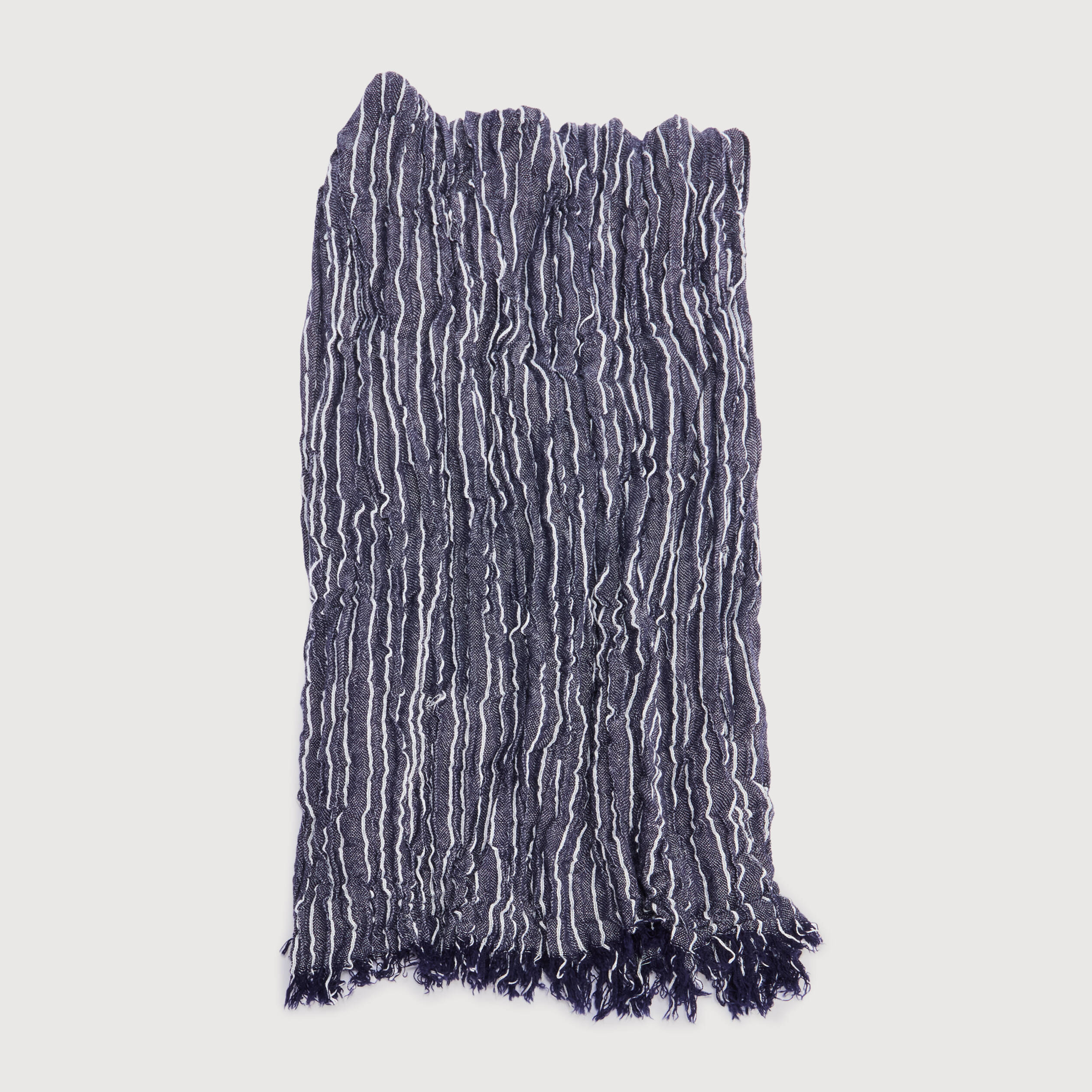Foulard pliss&eacute; bleu marine homme