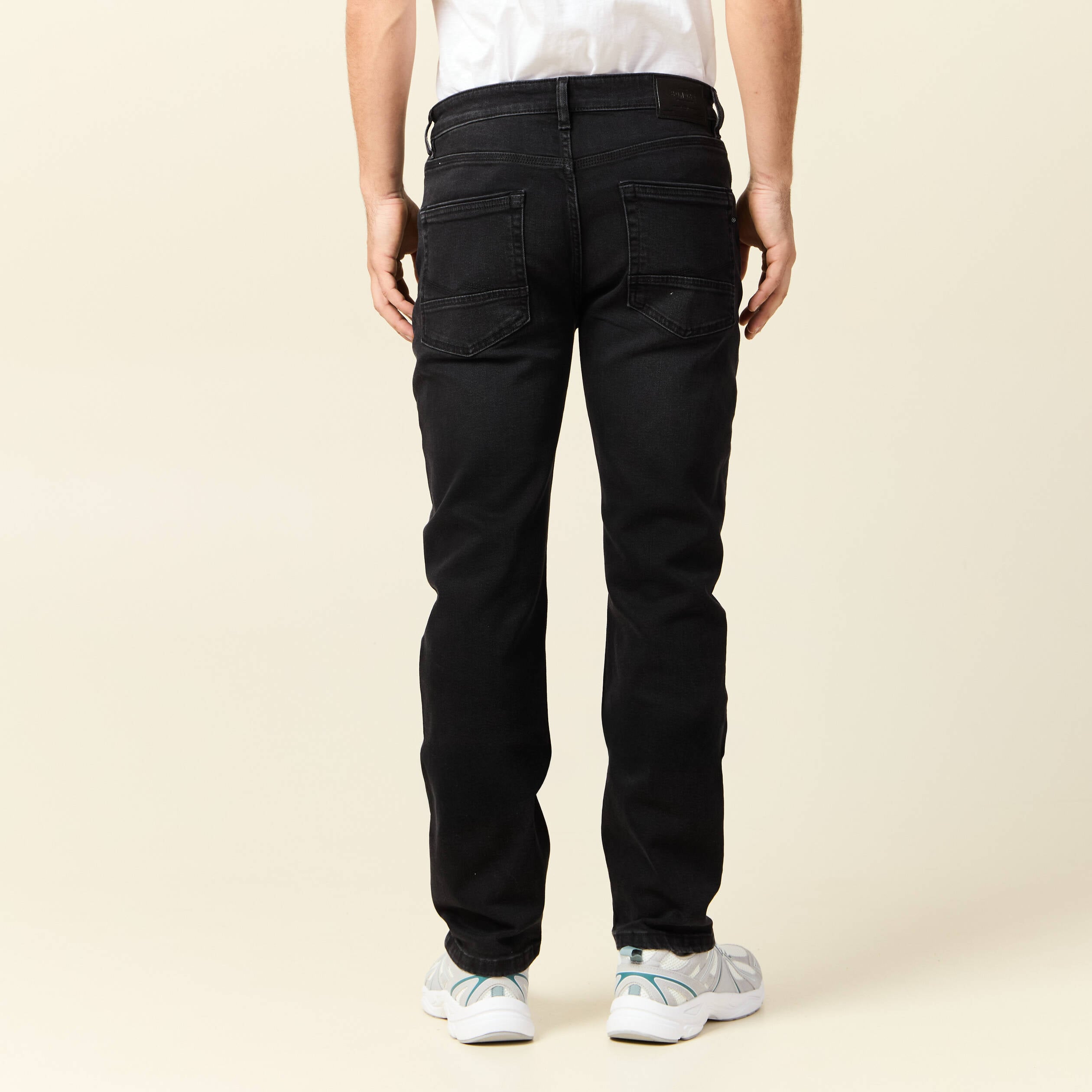 Jeans straight 5 poches denim noir homme