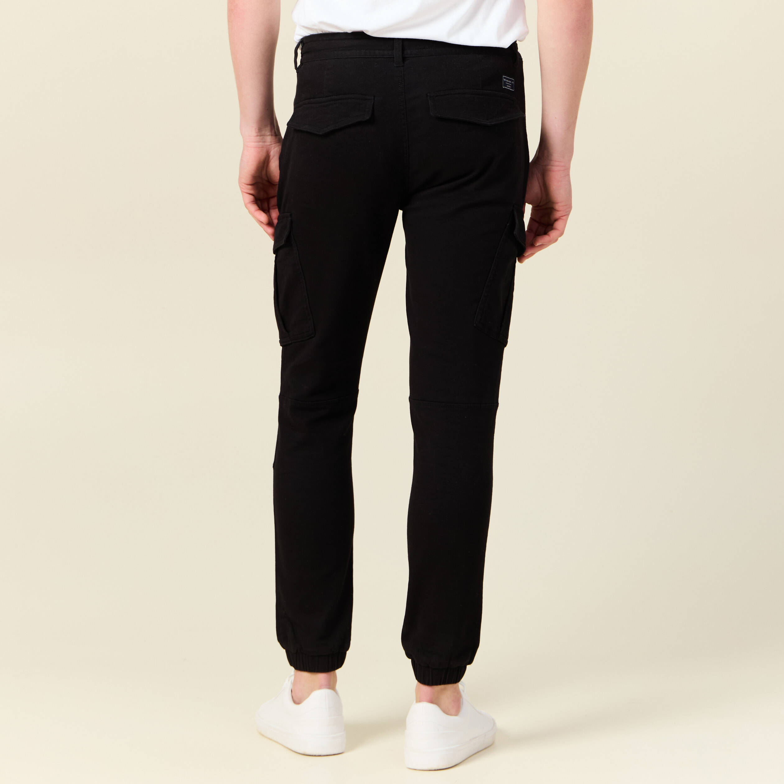 pantalon cargo taille a cordon noir homme Pantalon cargo taille à cordon noir homme