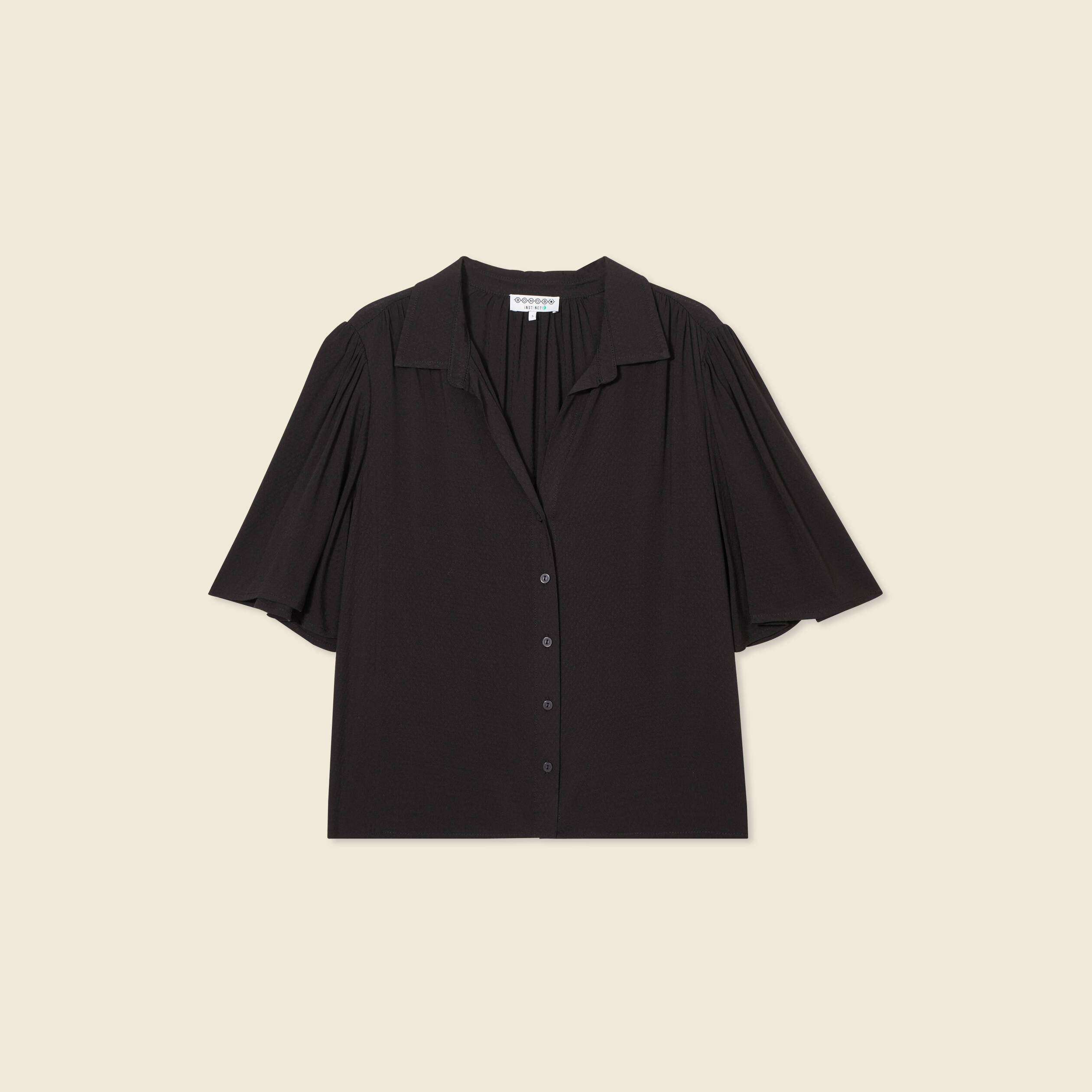 Chemise Splendid Femme – Noire – Col Manches Courtes – 100% Coton – Taille S