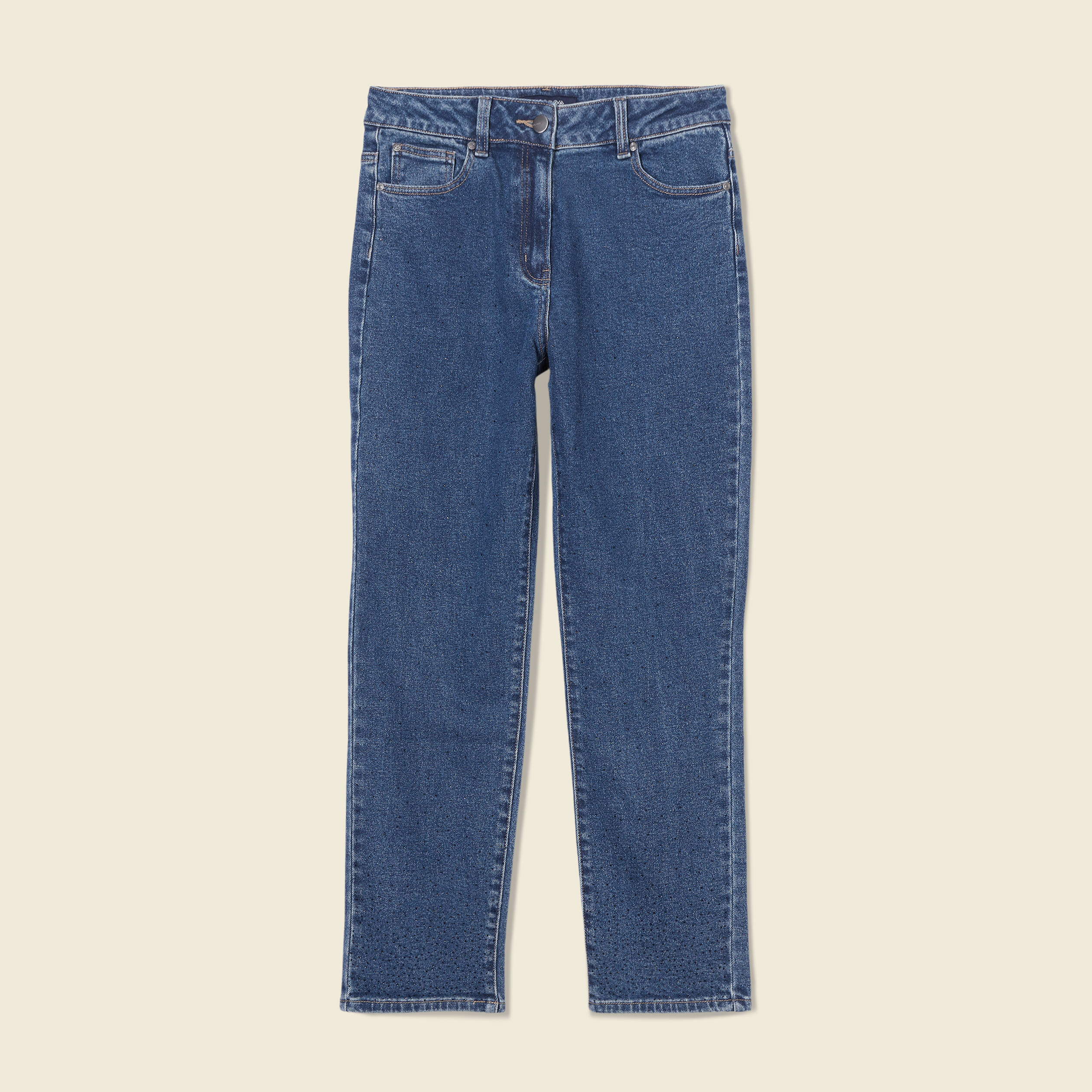 jeans straight taille haute denim stone femme Jeans straight taille haute denim stone femme
