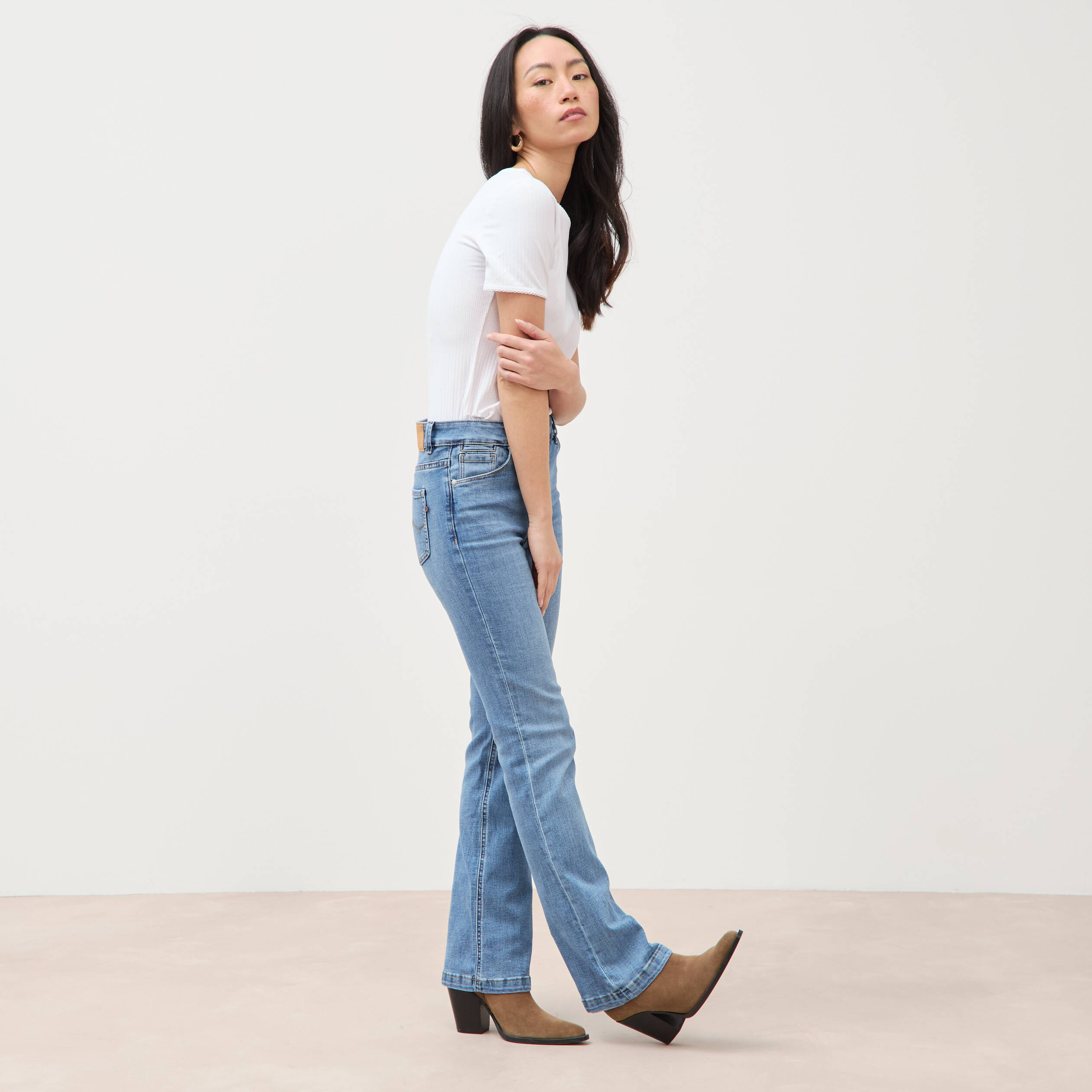 Jeans bootcut denim used femme
