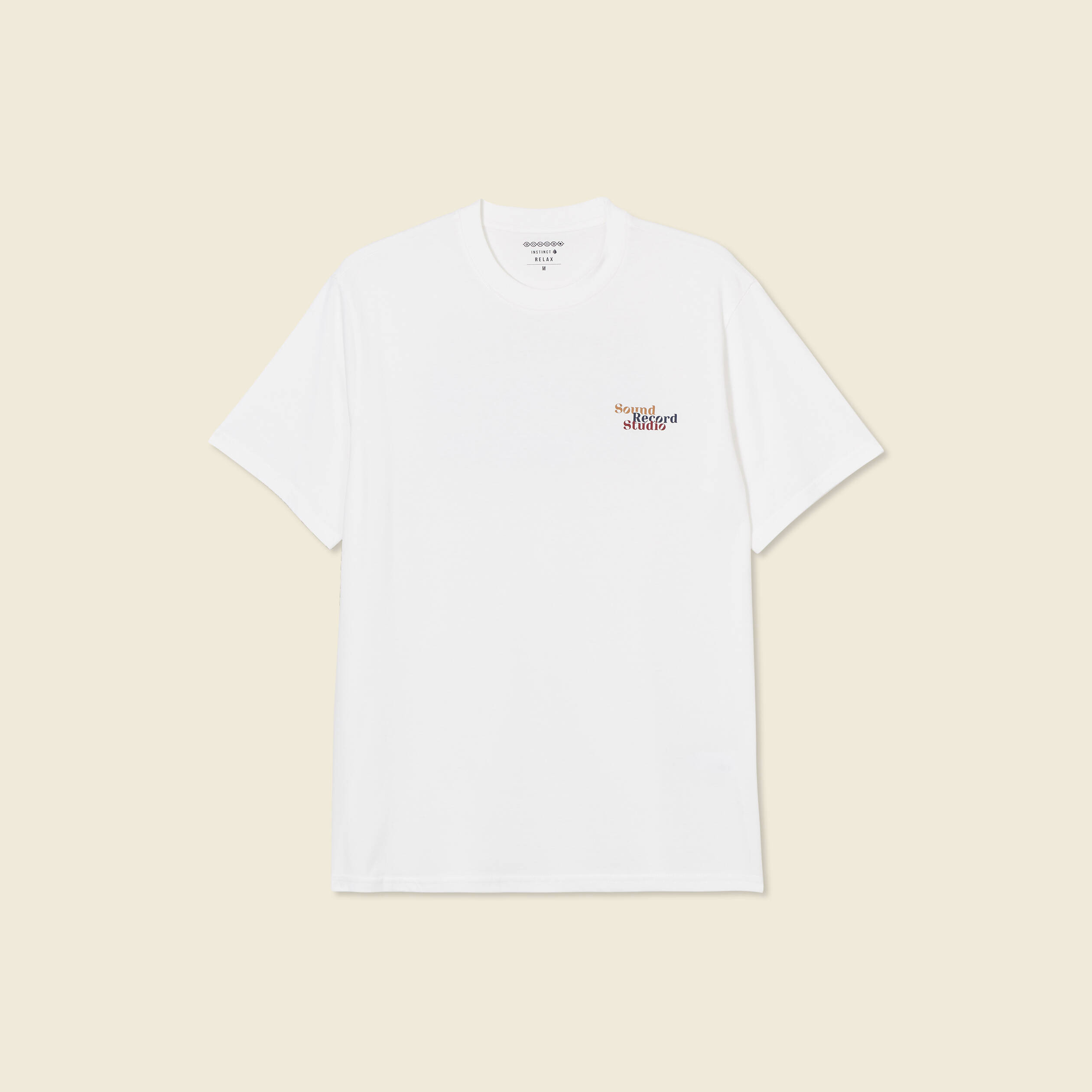 T-shirt en coton manches courtes ecru homme