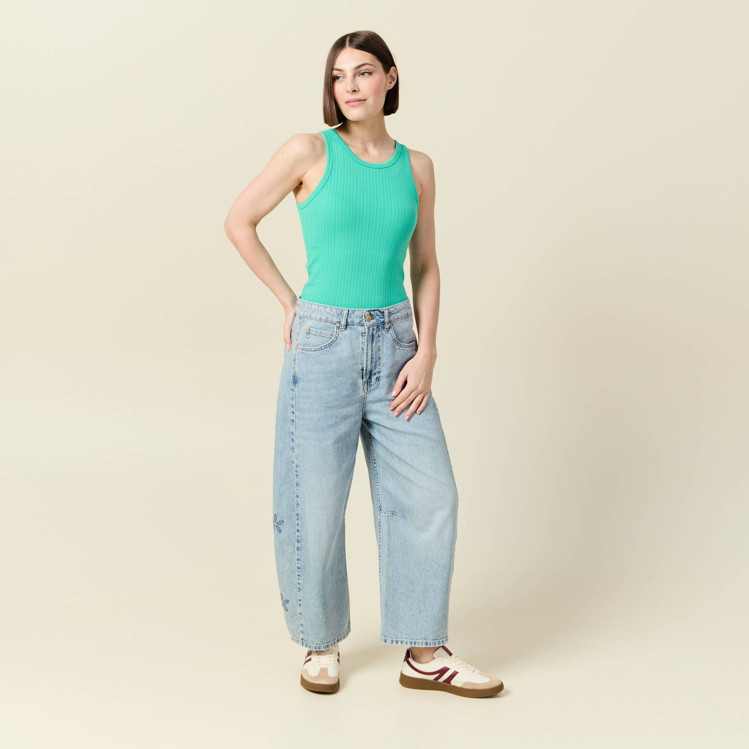 debardeur 2 en 1 avec brassiere integree vert turquoise femme Débardeur 2 en 1 avec brassière intégrée vert turquoise femme