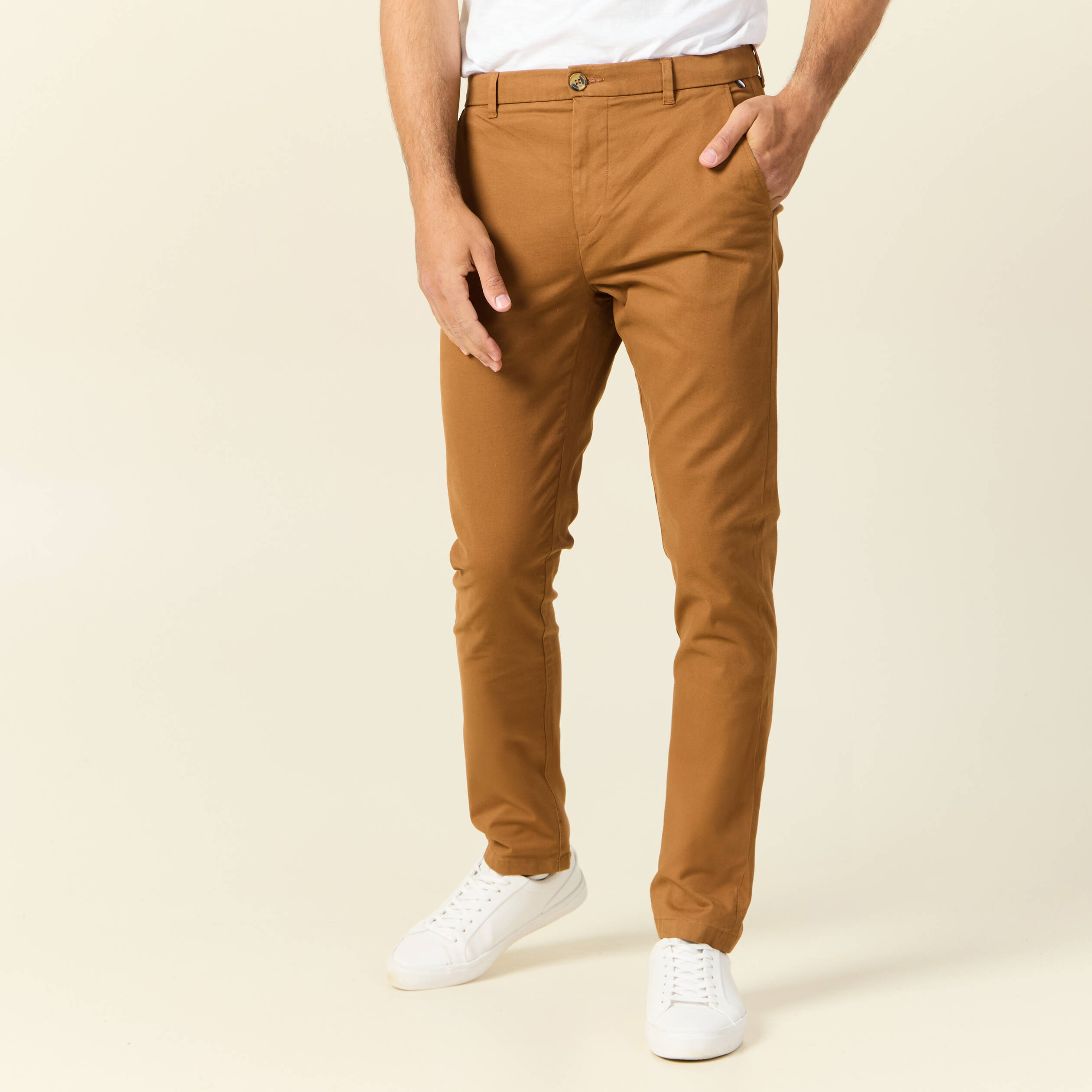pantalon slim instinct chino marron homme Pantalon slim Instinct chino marron homme