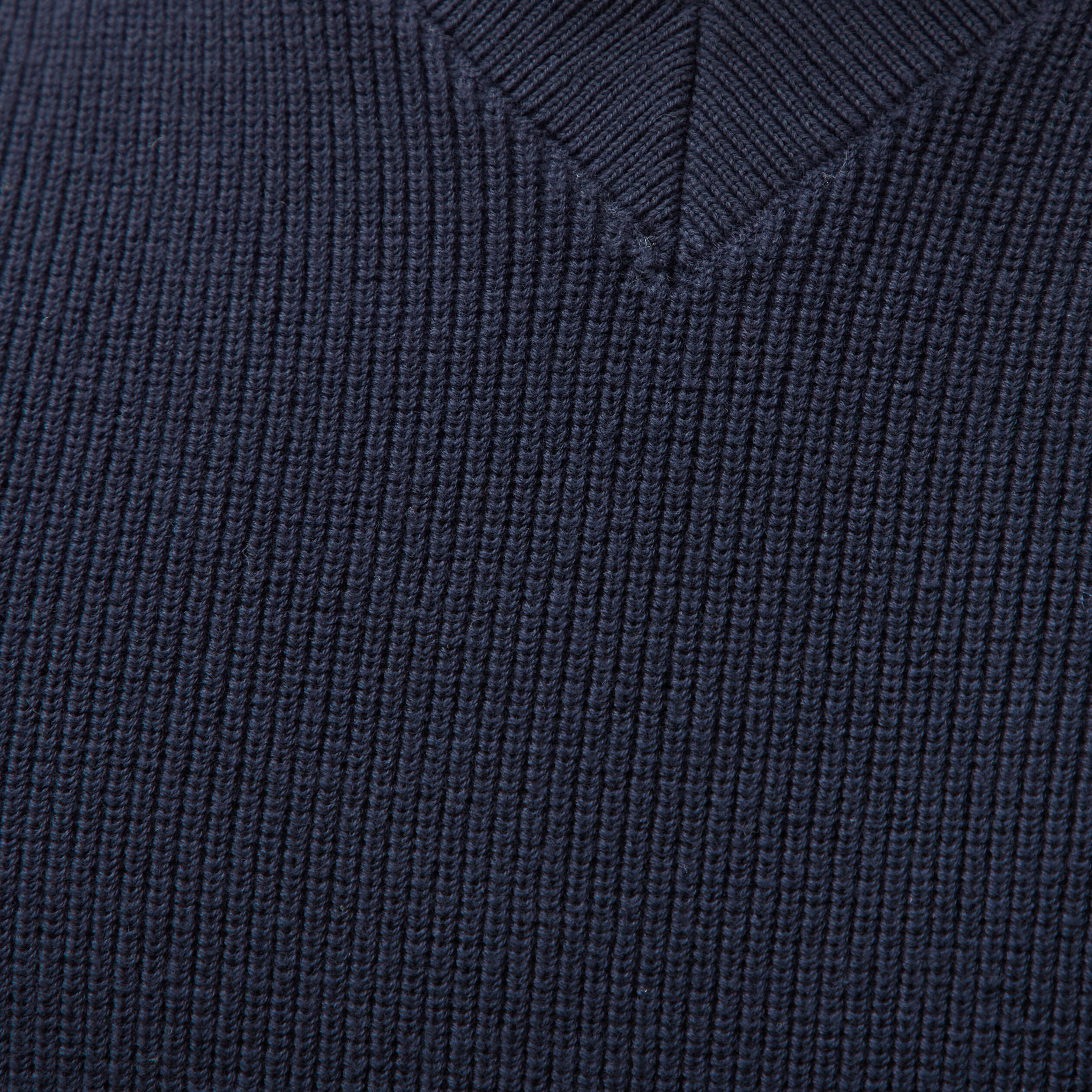 Pull col v manches longues bleu marine homme