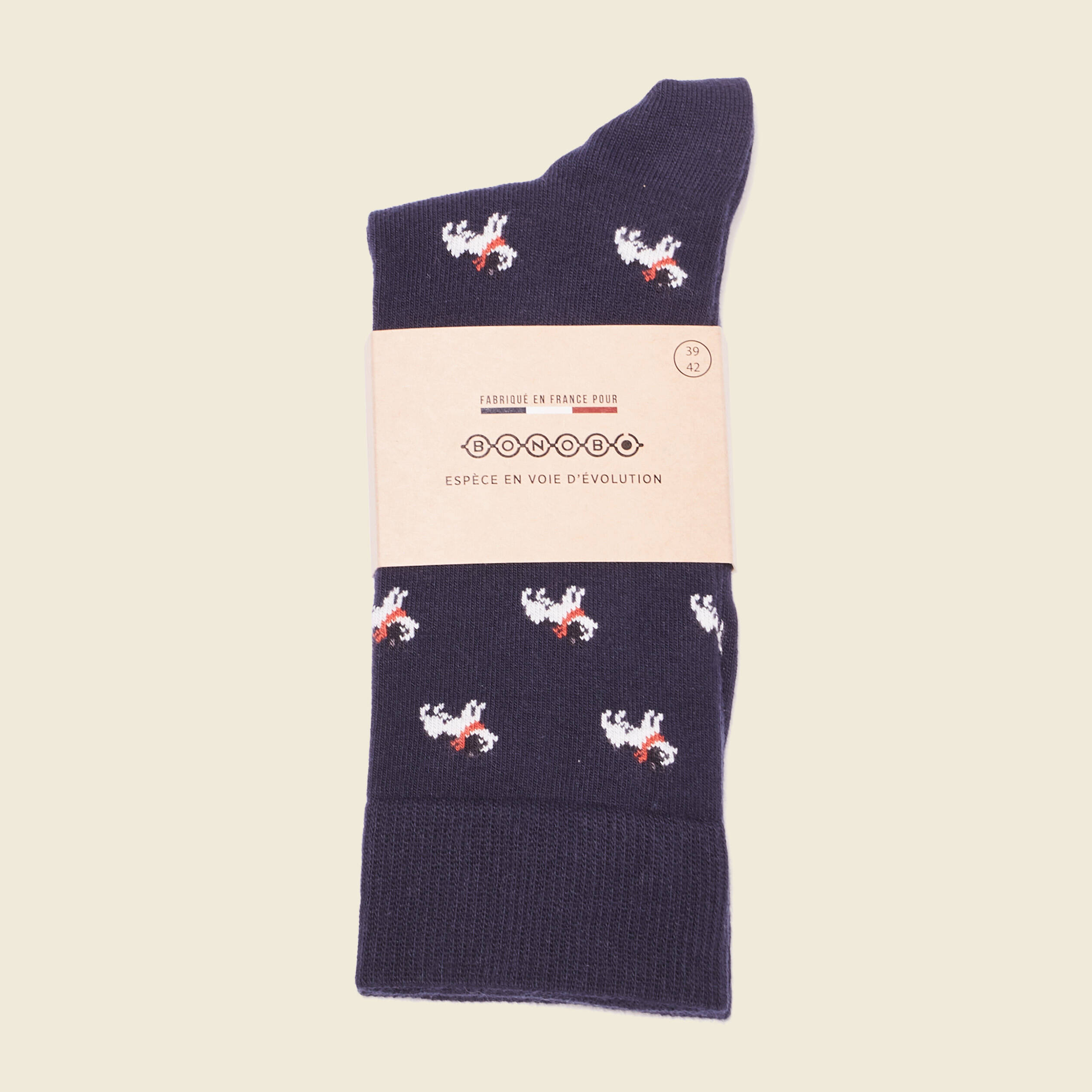 Chaussettes fabriqu&eacute;es en France bleu fonc&eacute; homme