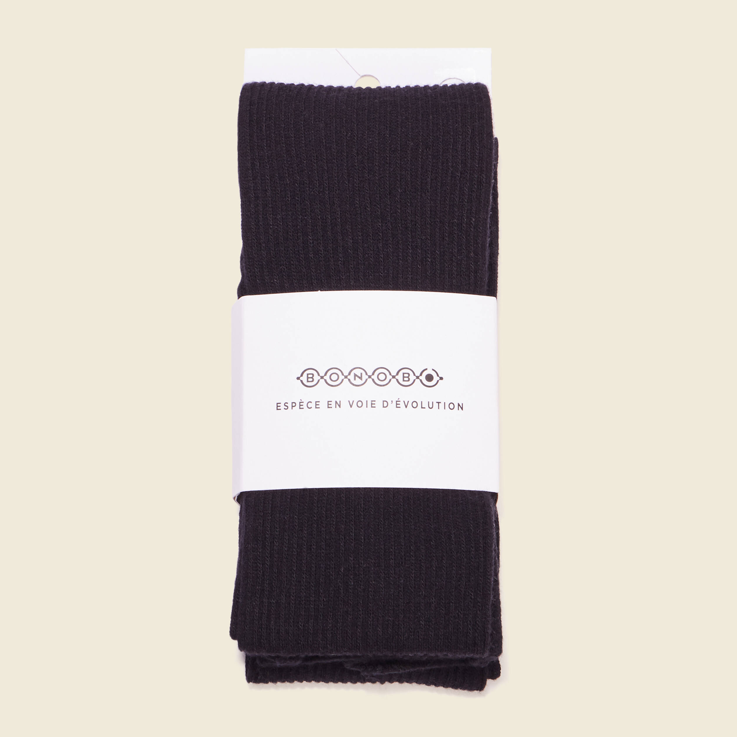 Collants côtelés noir femme