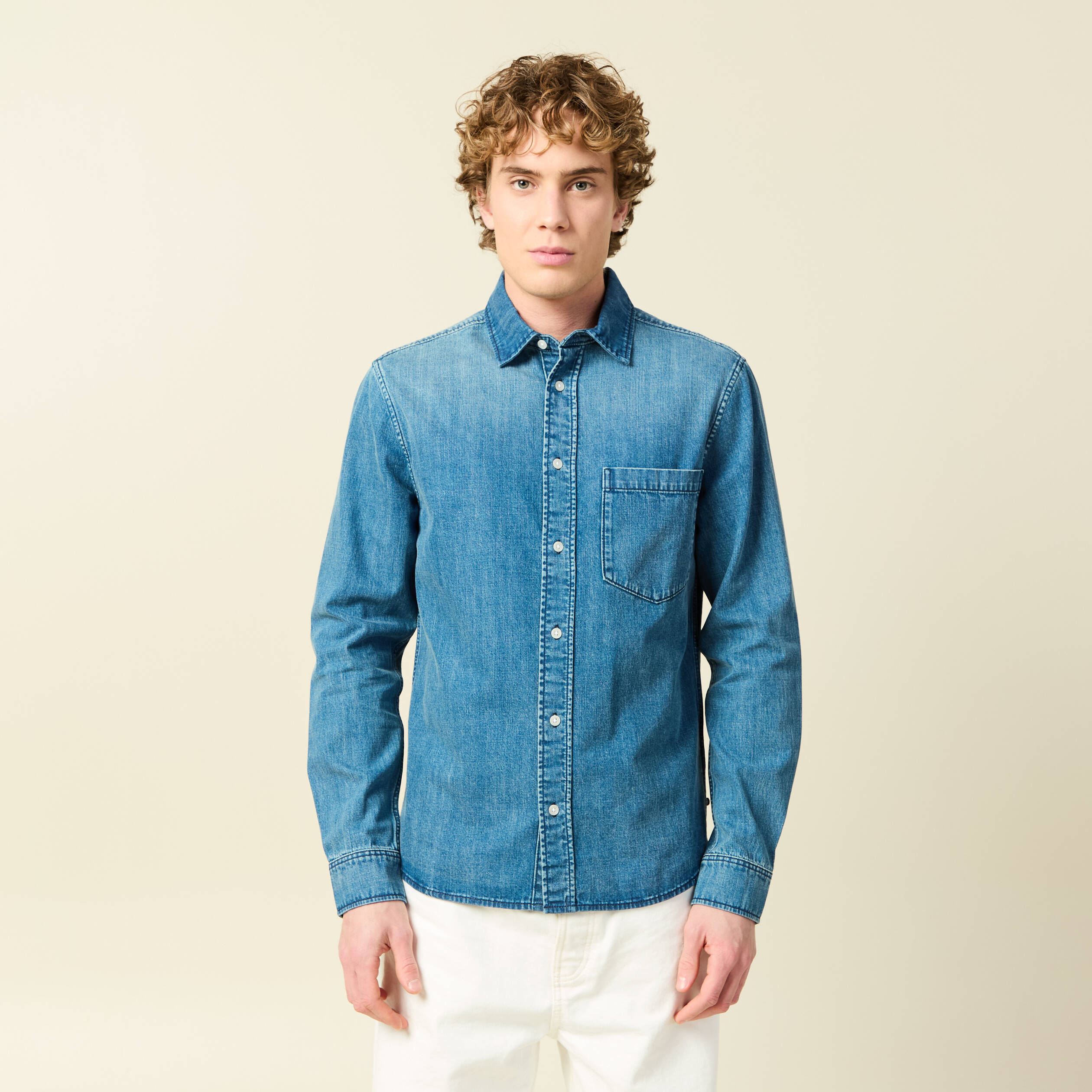 Chemise hawaïenne - XH21 - Imprimé Cactus - Manches courtes - Décontractée - Taille EU Blanc