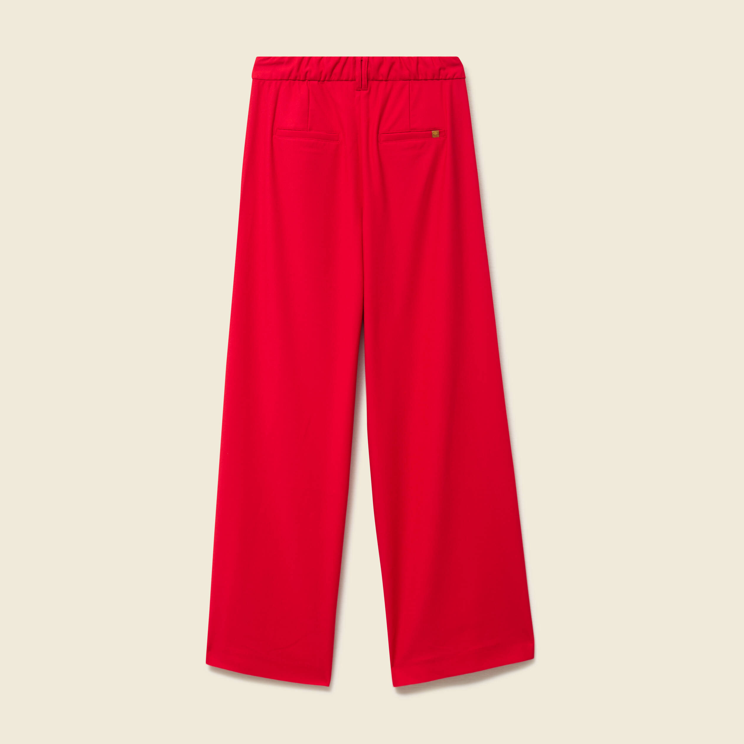 Pantalon loose taille standard fluide rouge femme