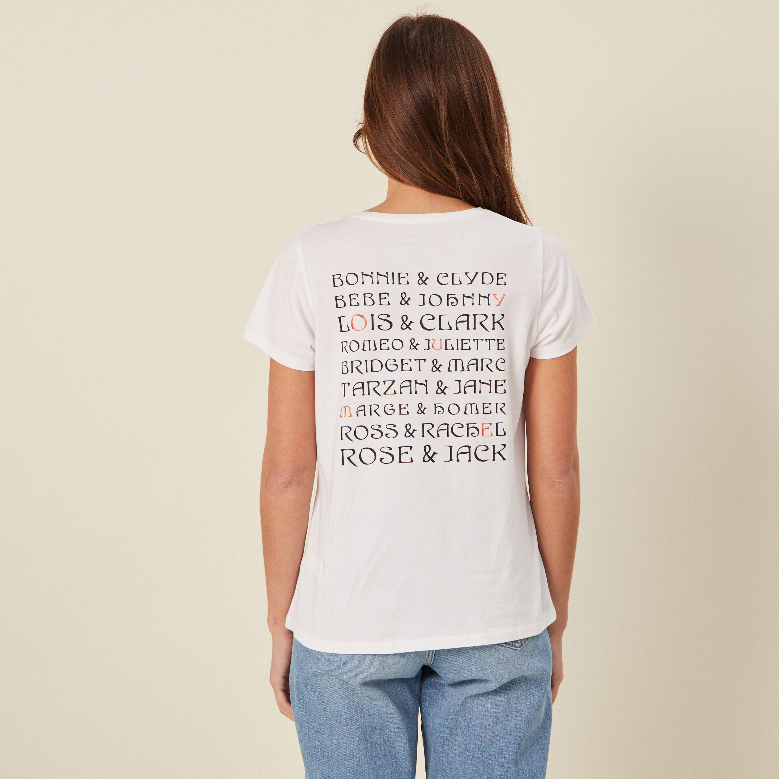T-shirt à manches courtes ecru femme