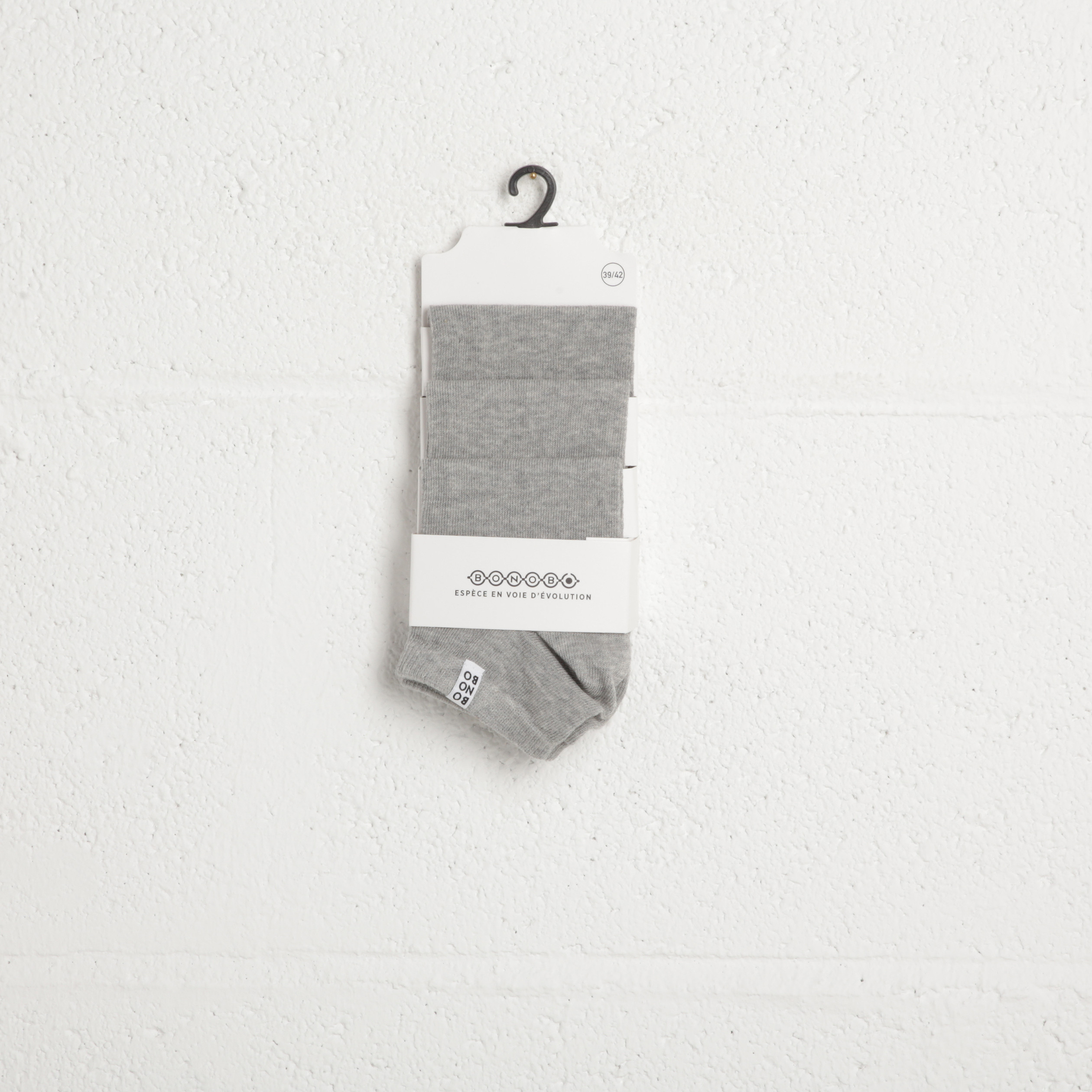 Lot 3 paires chaussettes gris clair homme