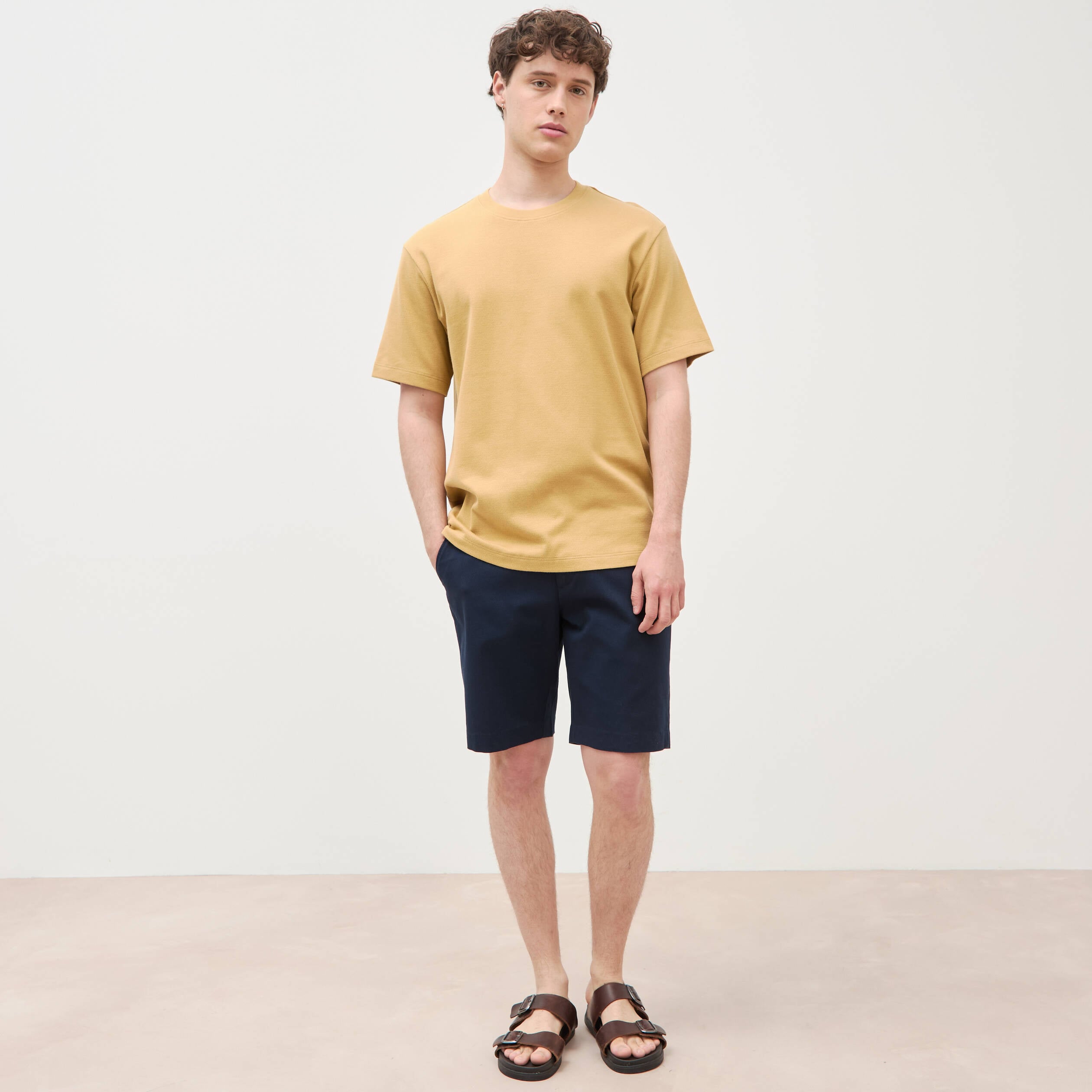 T-shirt manches courtes beige homme