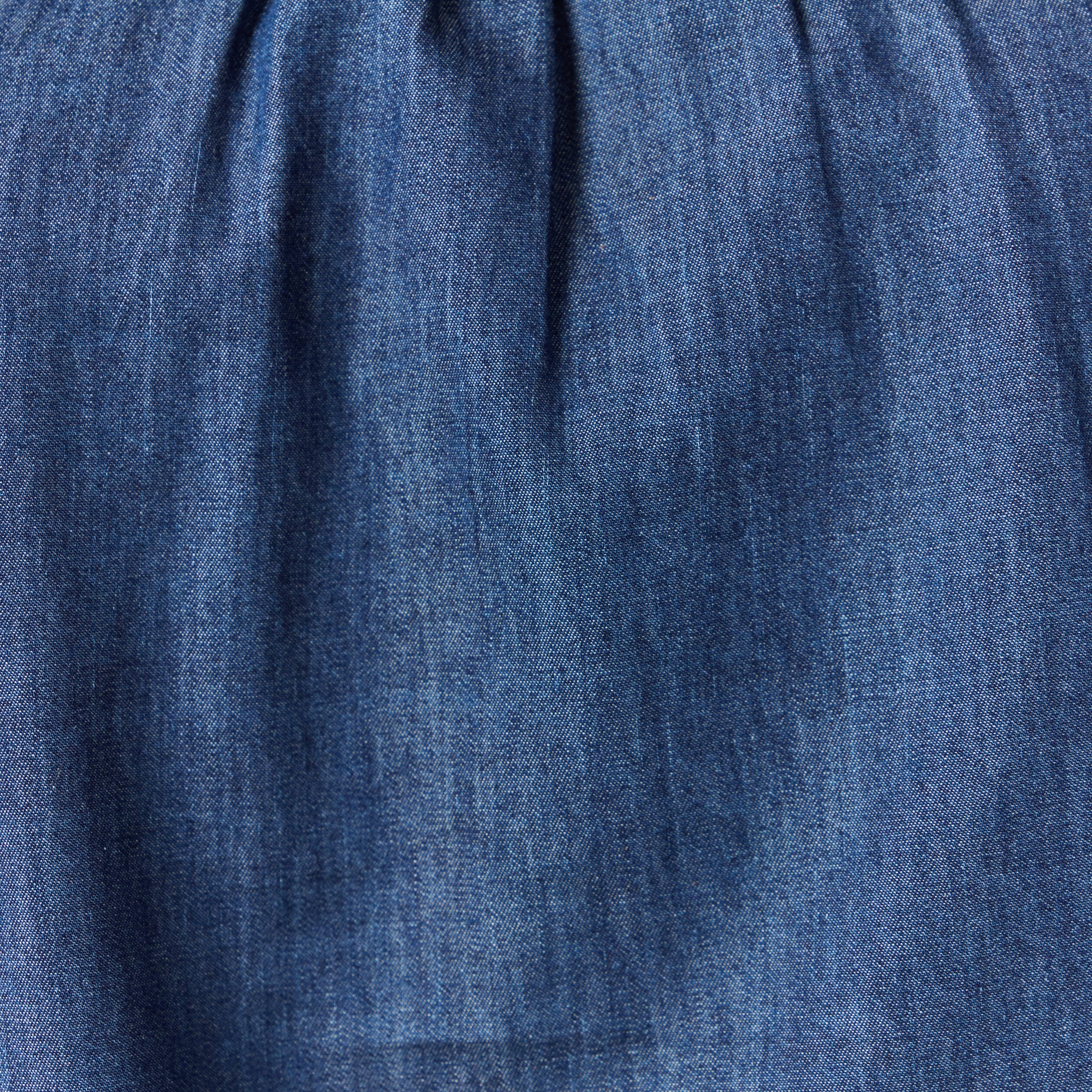 Chemise &agrave; pans manches longues en coton denim stone femme