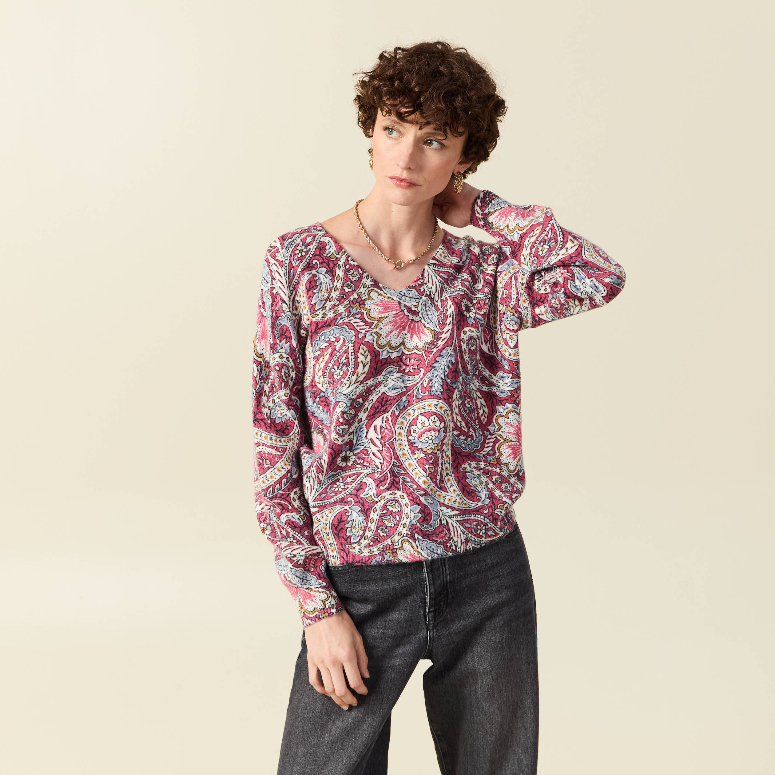 pull manches longues vieux rose femme Pull manches longues vieux rose femme