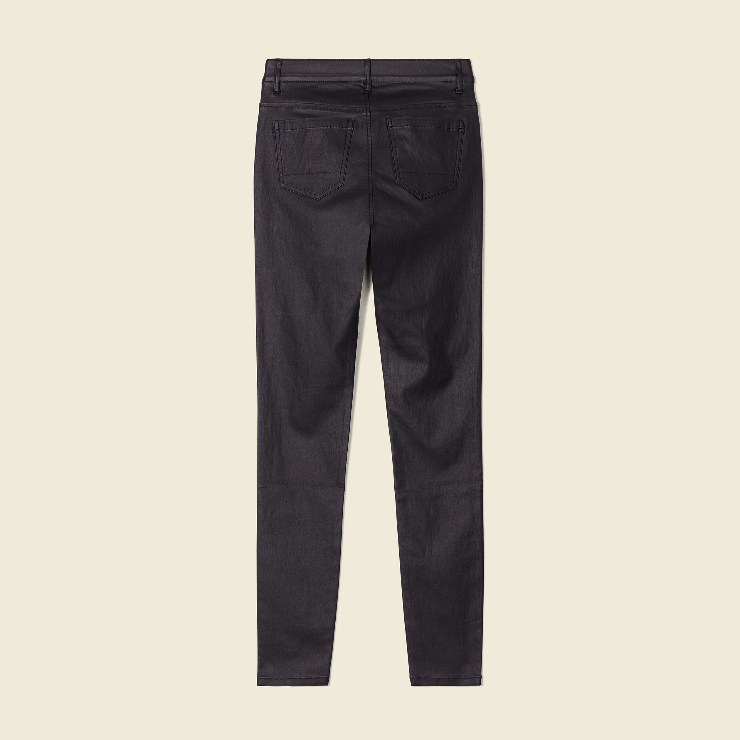 tregging skinny denim noir enduit femme Tregging skinny denim noir enduit femme