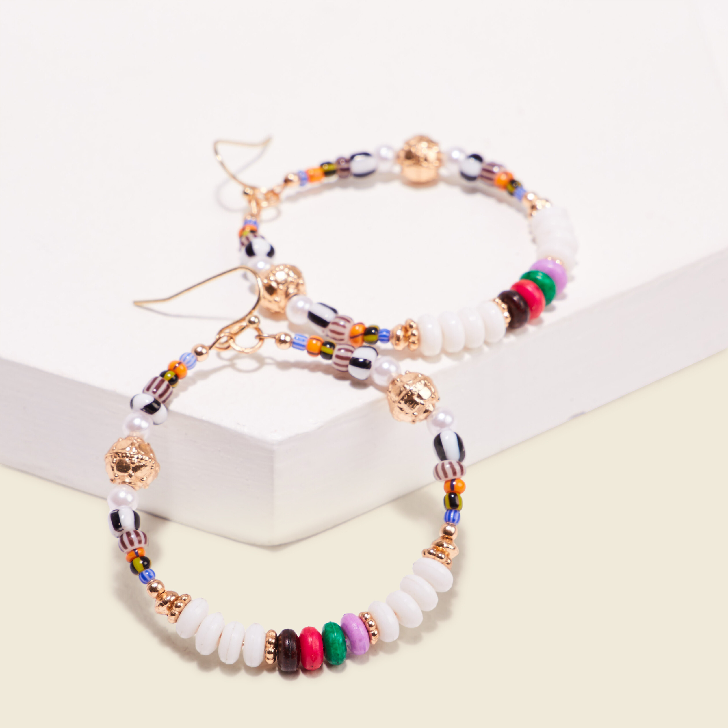Boucles d'oreilles créoles multicolore femme