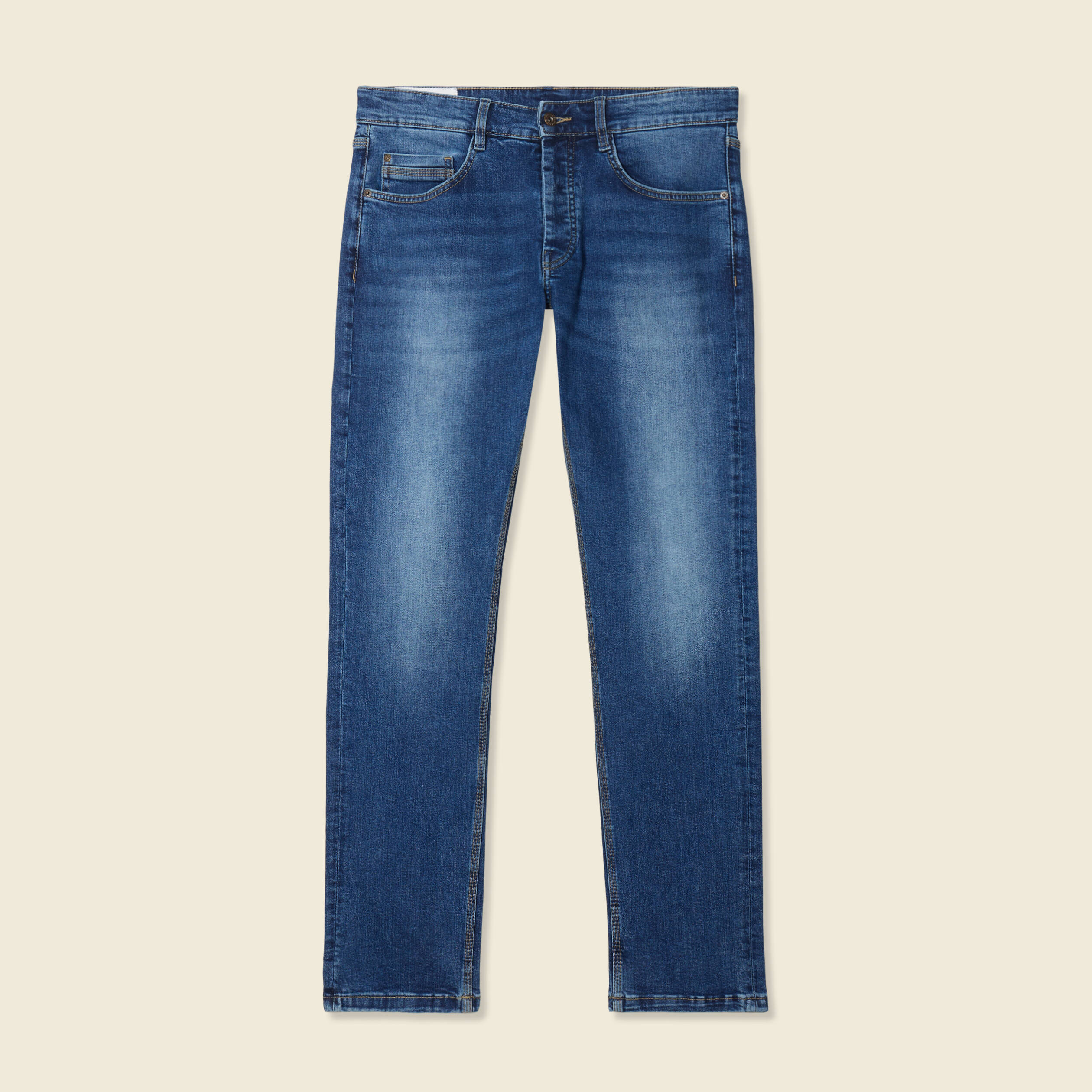 Jeans straight éco-responsable denim stone homme