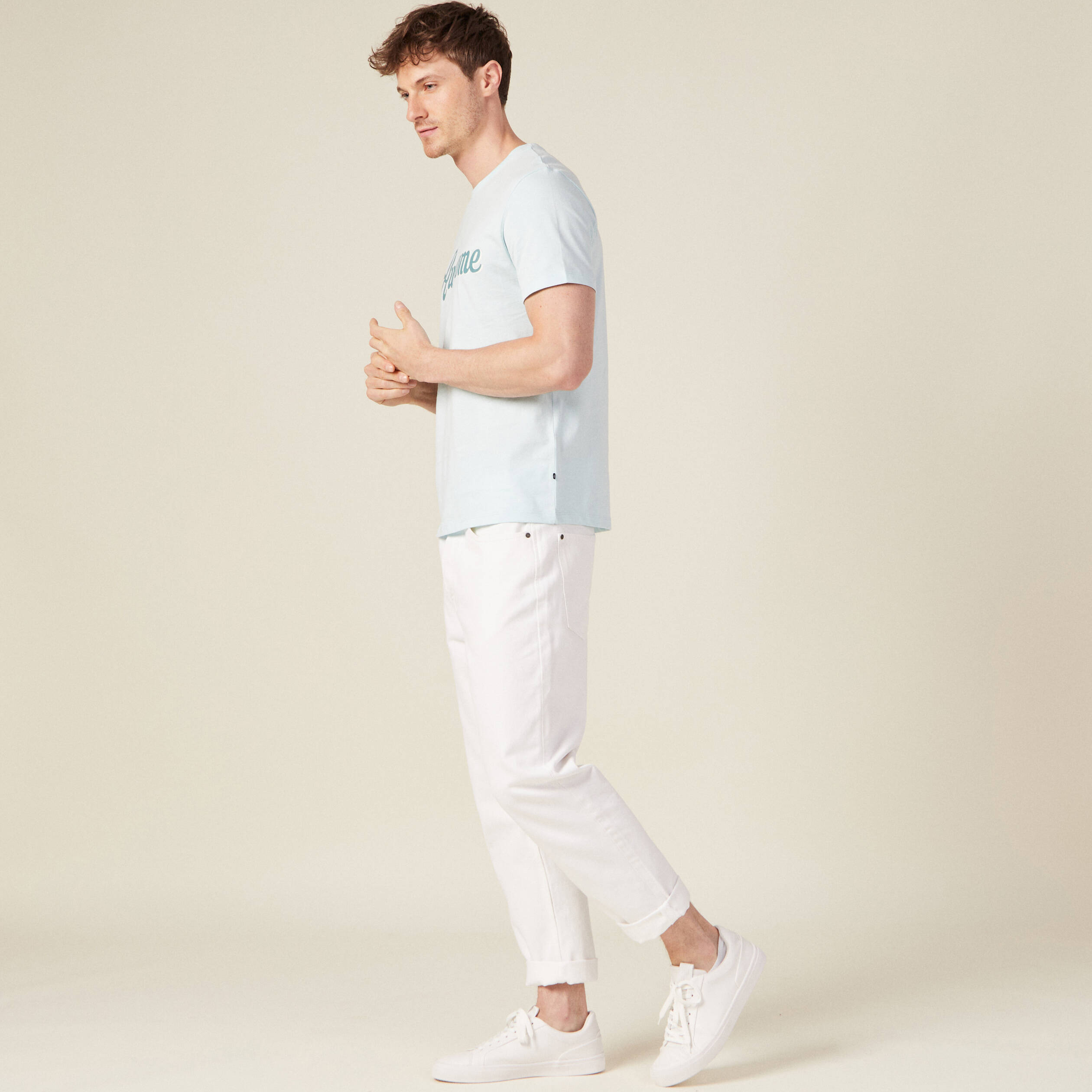 T-shirt manches courtes bleu ciel homme