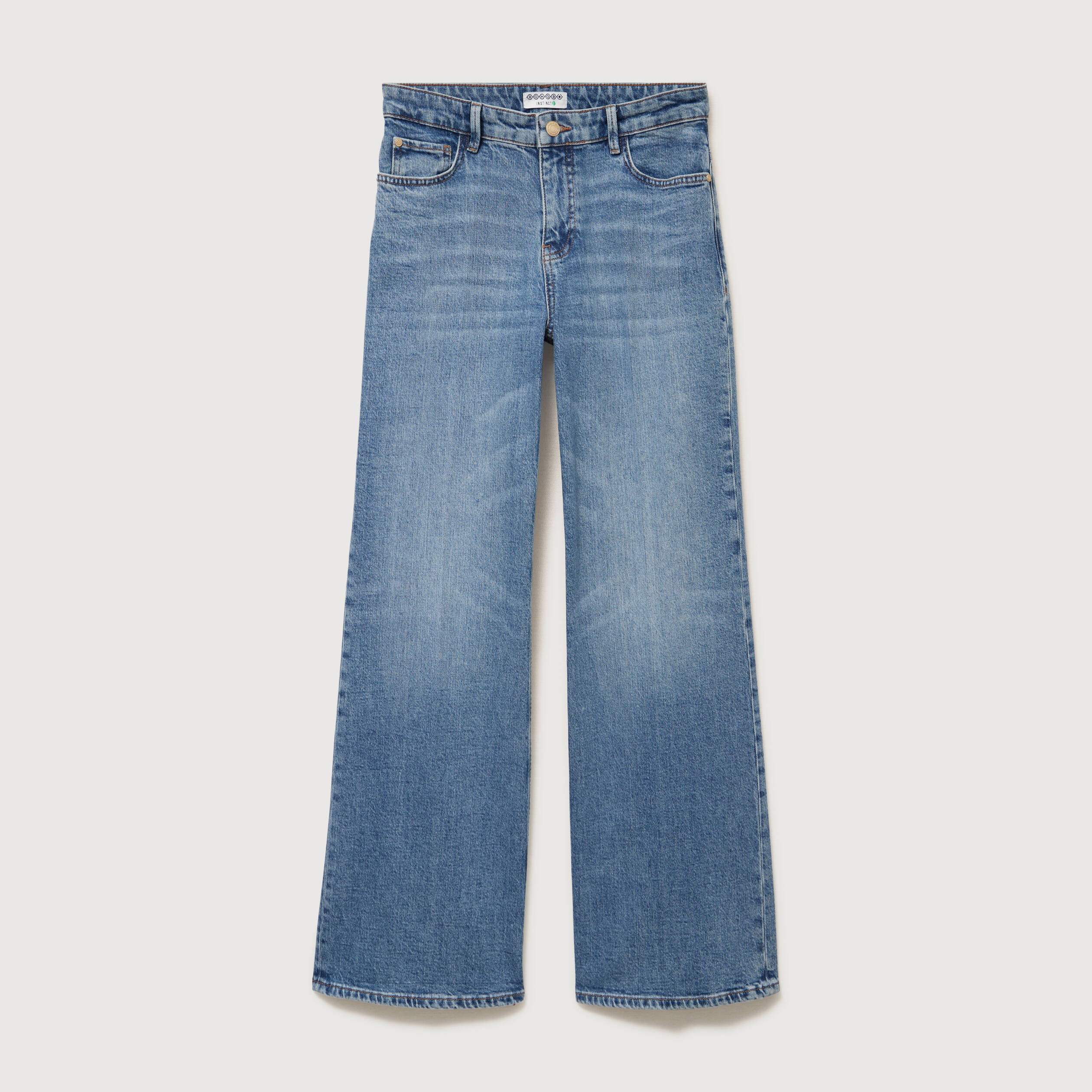 Jeans bootcut taille standard denim stone femme