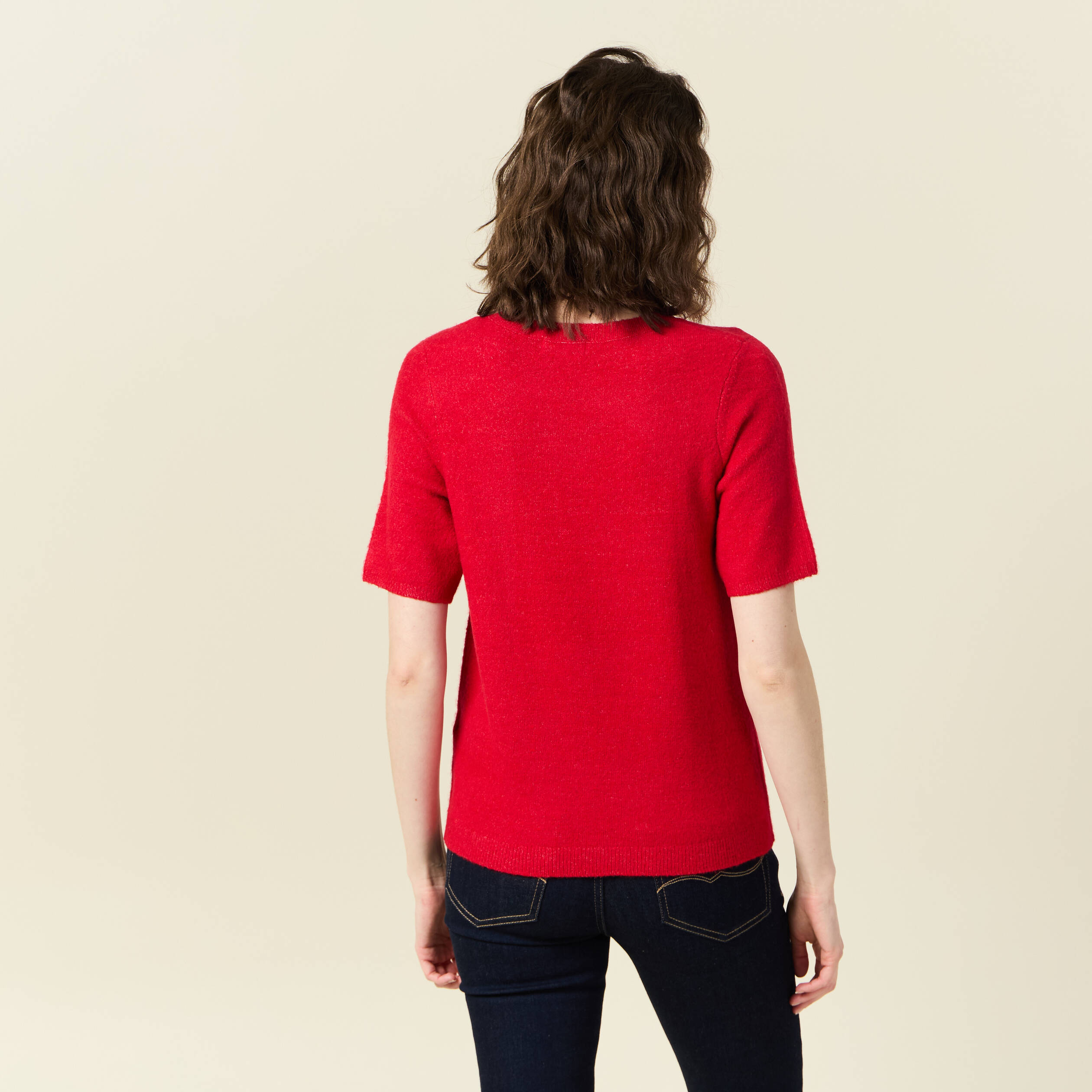 pull manches courtes rouge femme Pull manches courtes rouge femme