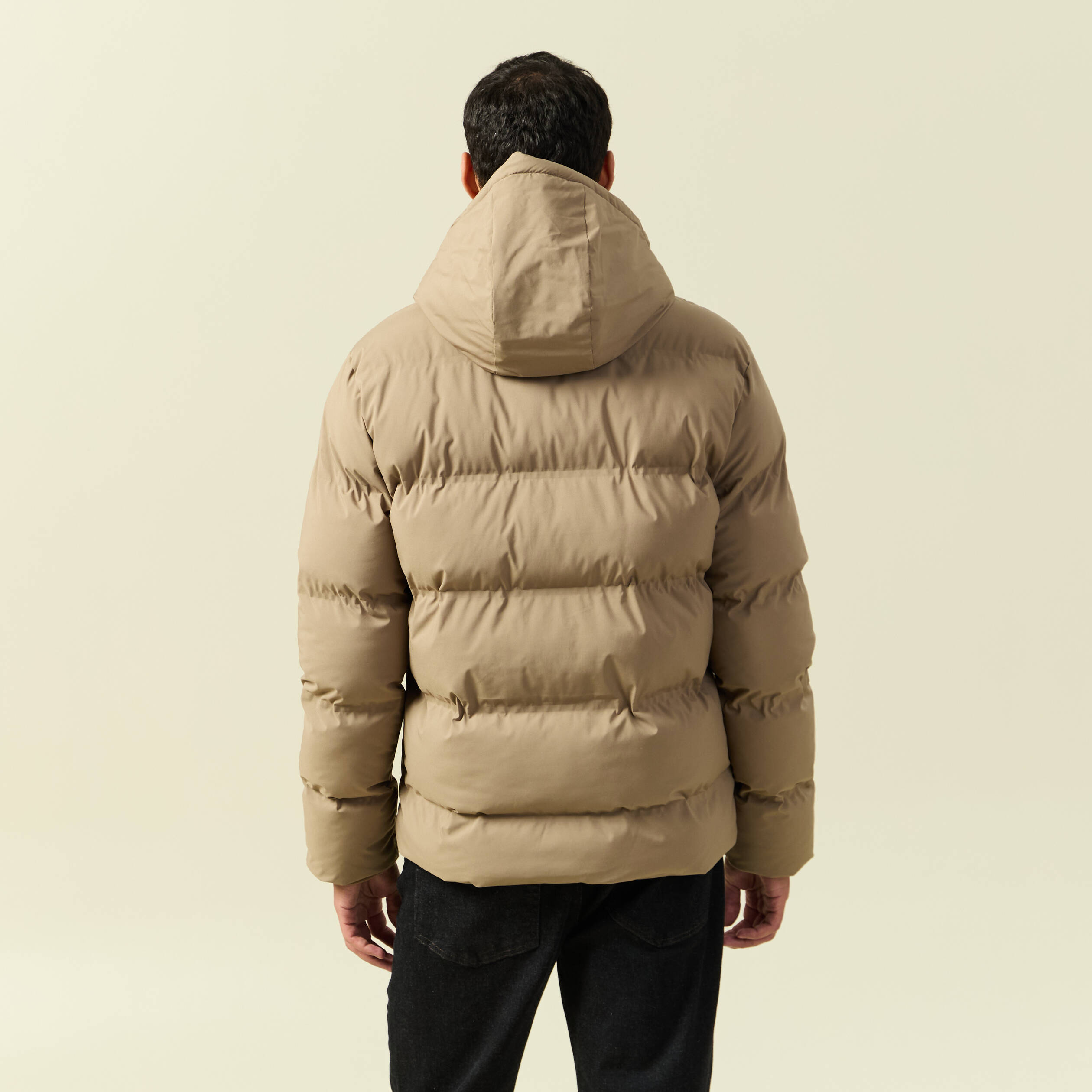 Doudoune avec capuche taupe homme