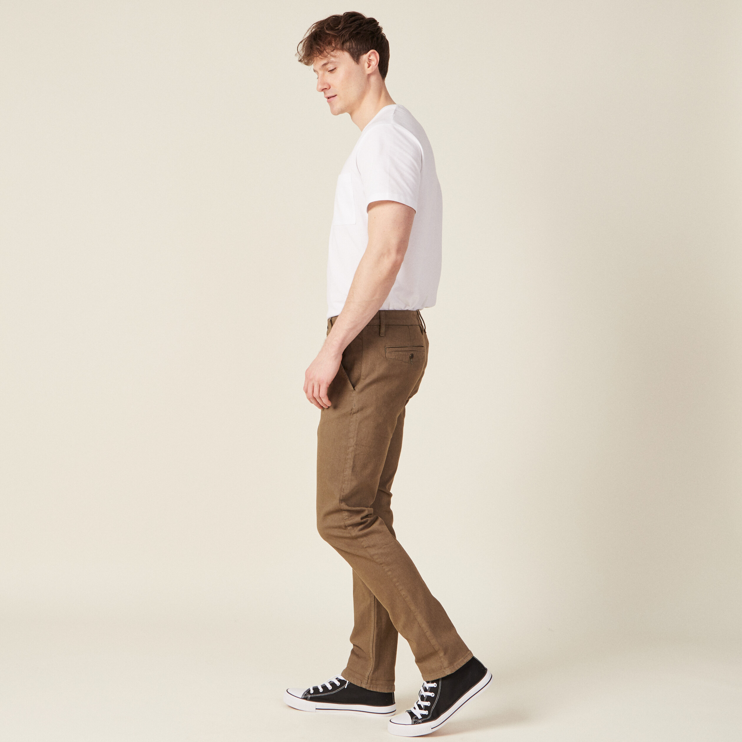 pantalon chino slim taupe homme Pantalon chino slim taupe homme