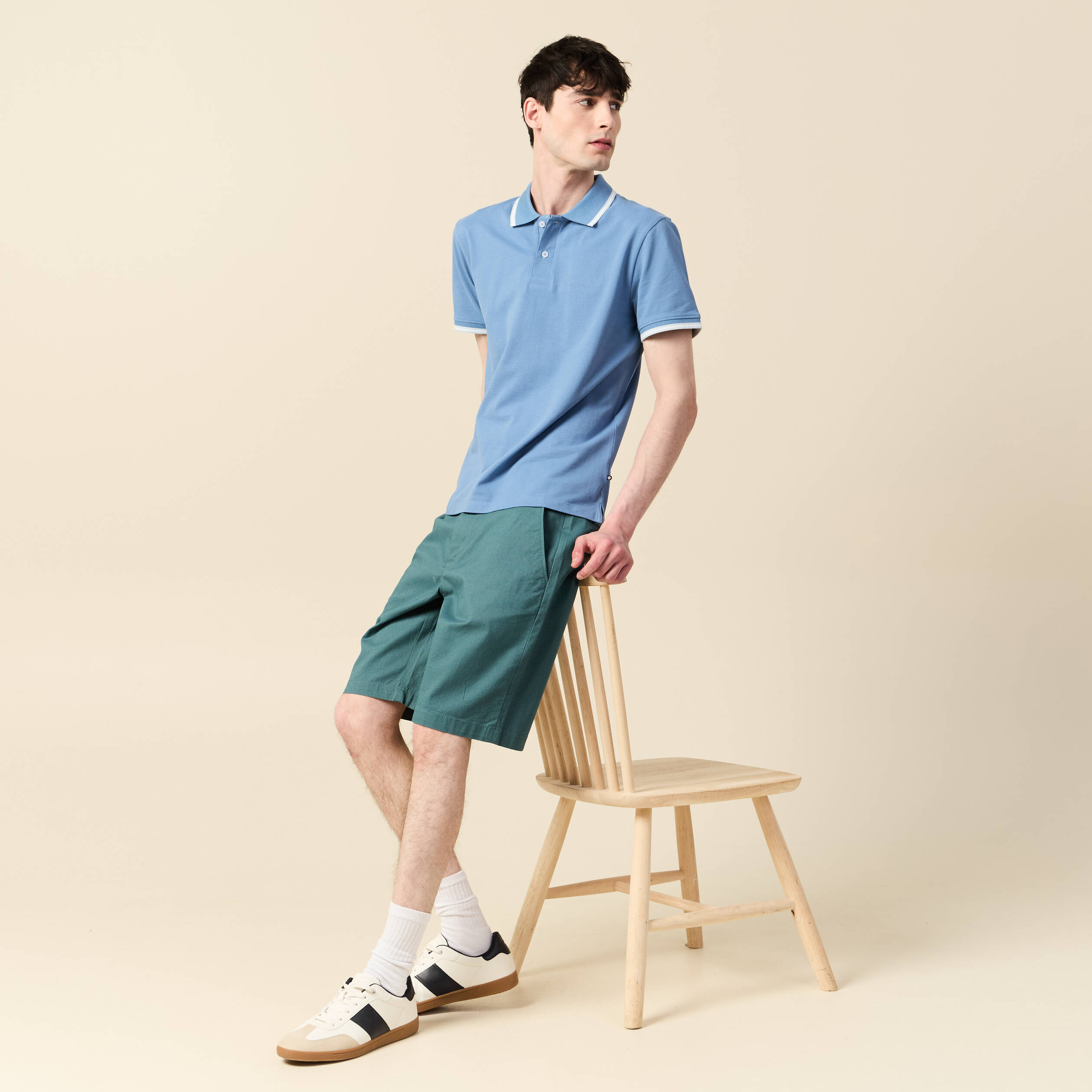 polo eco responsable bleu gris homme Polo éco-responsable bleu gris homme