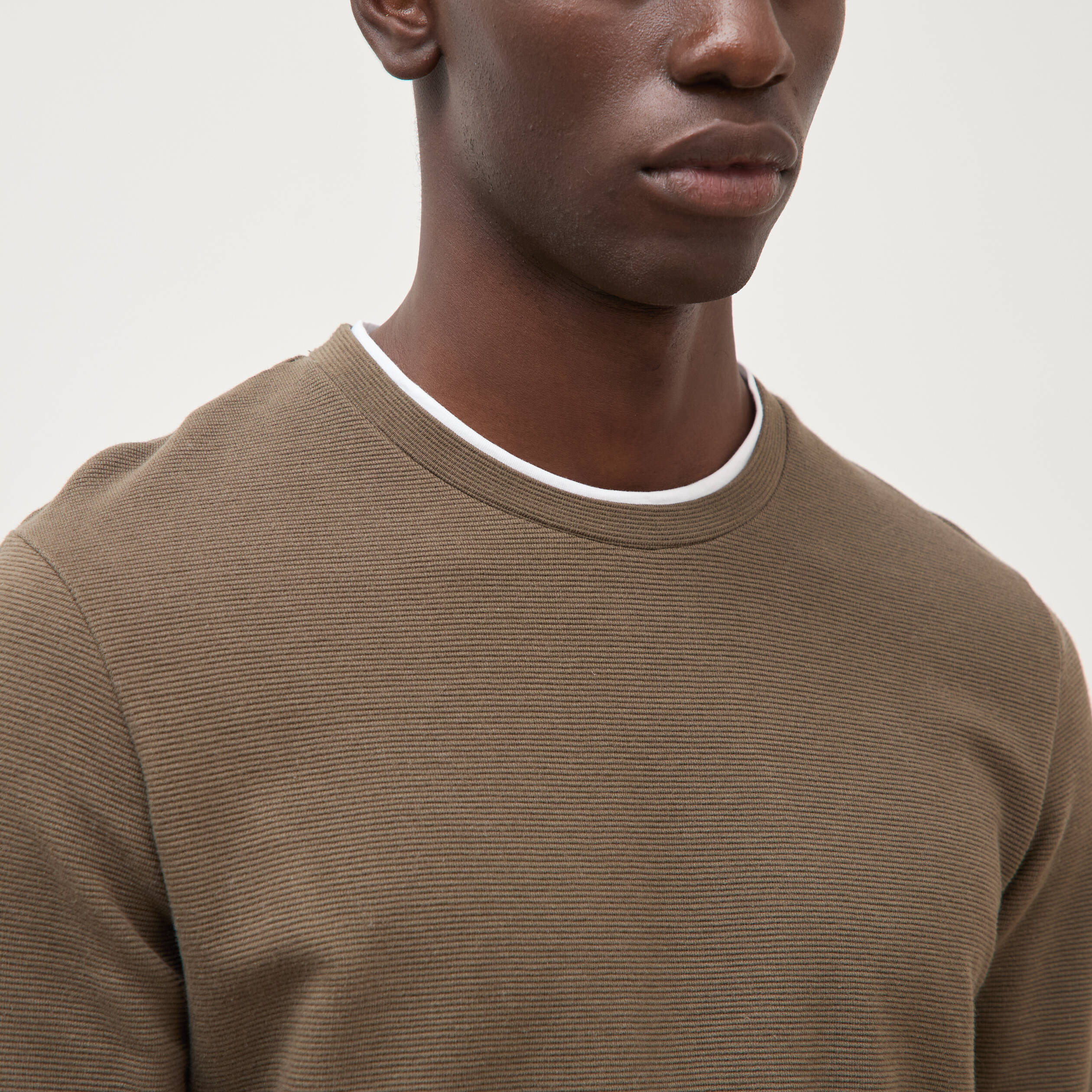 T-shirt manches longues taupe homme