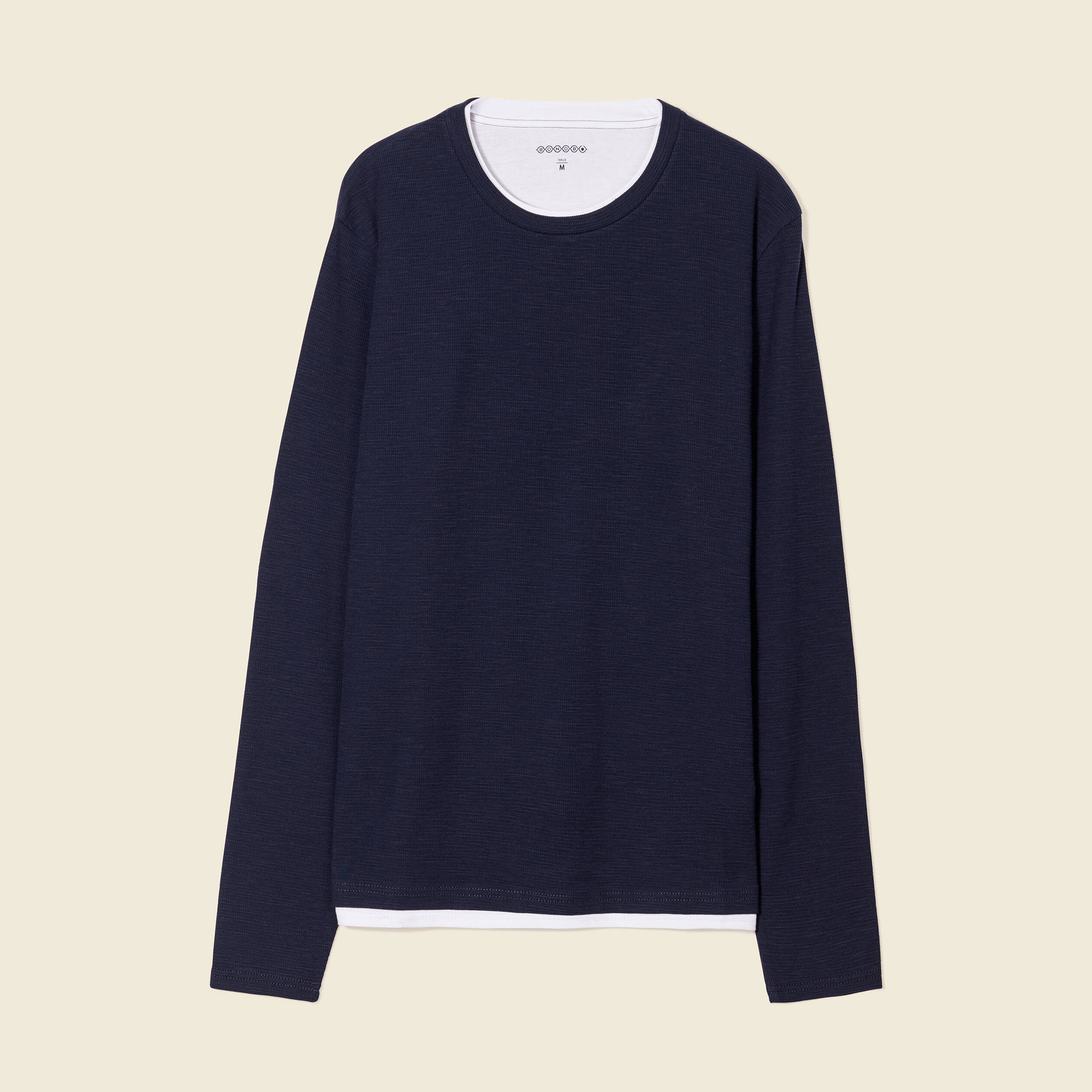 T-shirt manches longues bleu marine homme