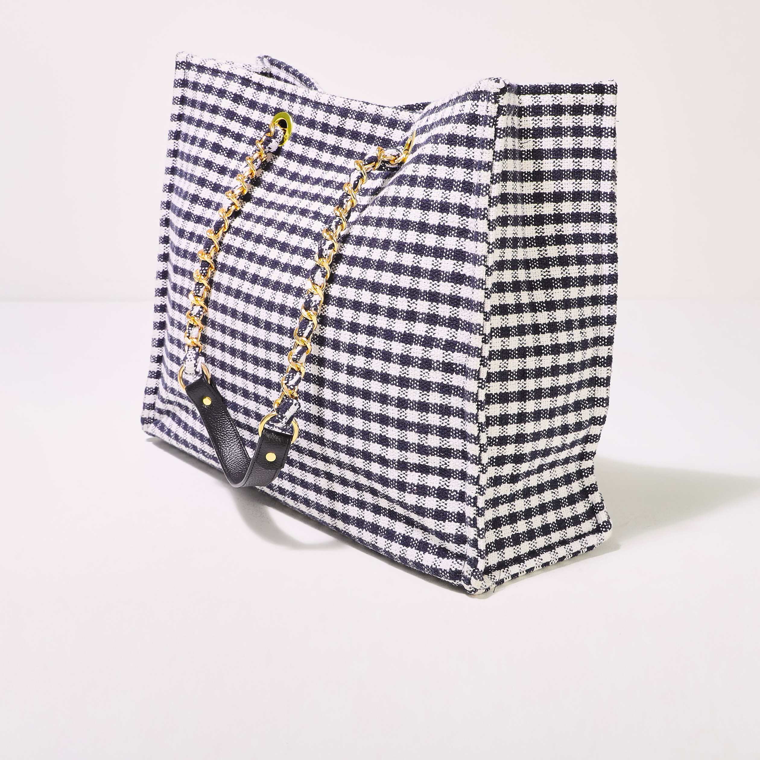 Sac cabas avec anses bleu foncé femme