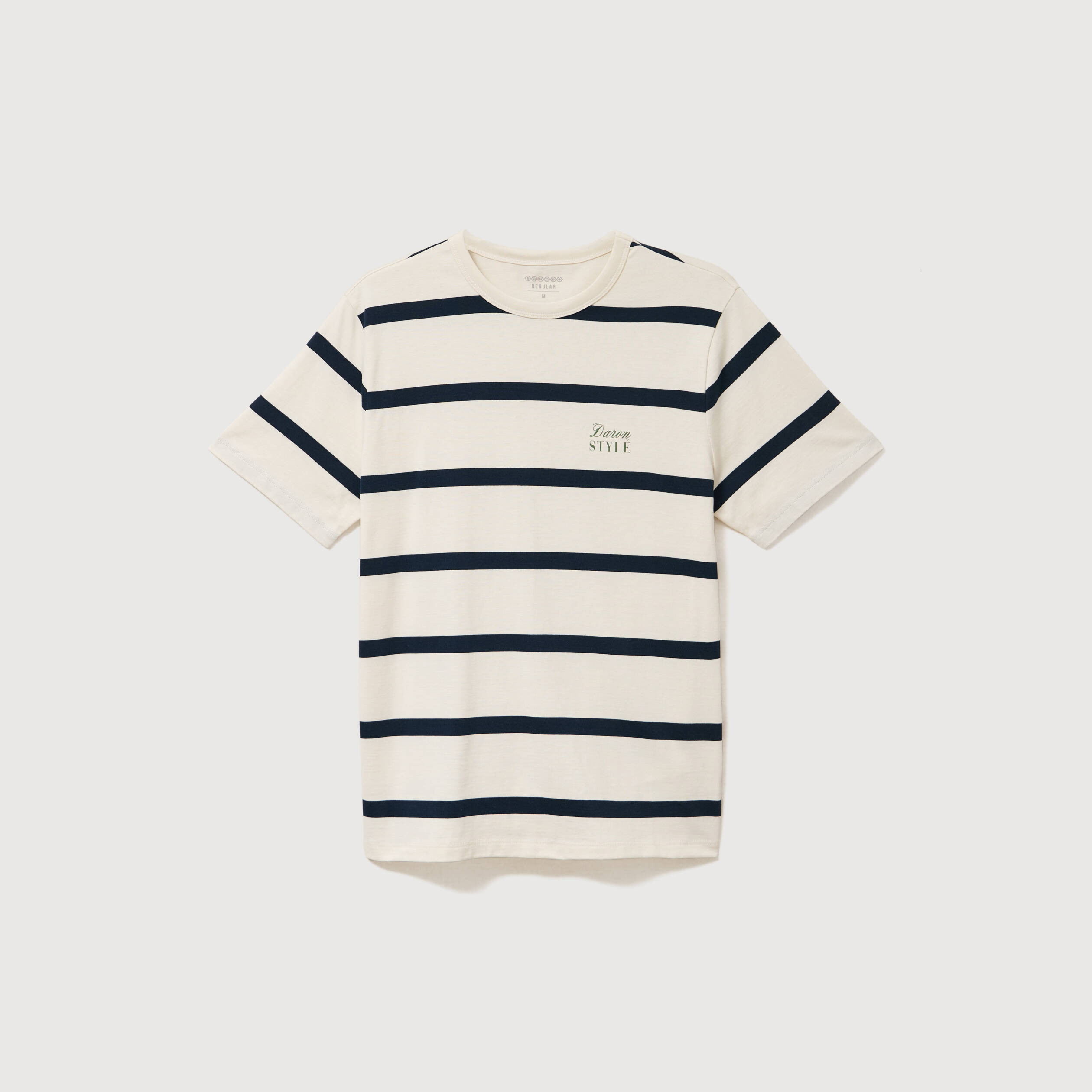 T-shirt col rond manches au coude ecru homme